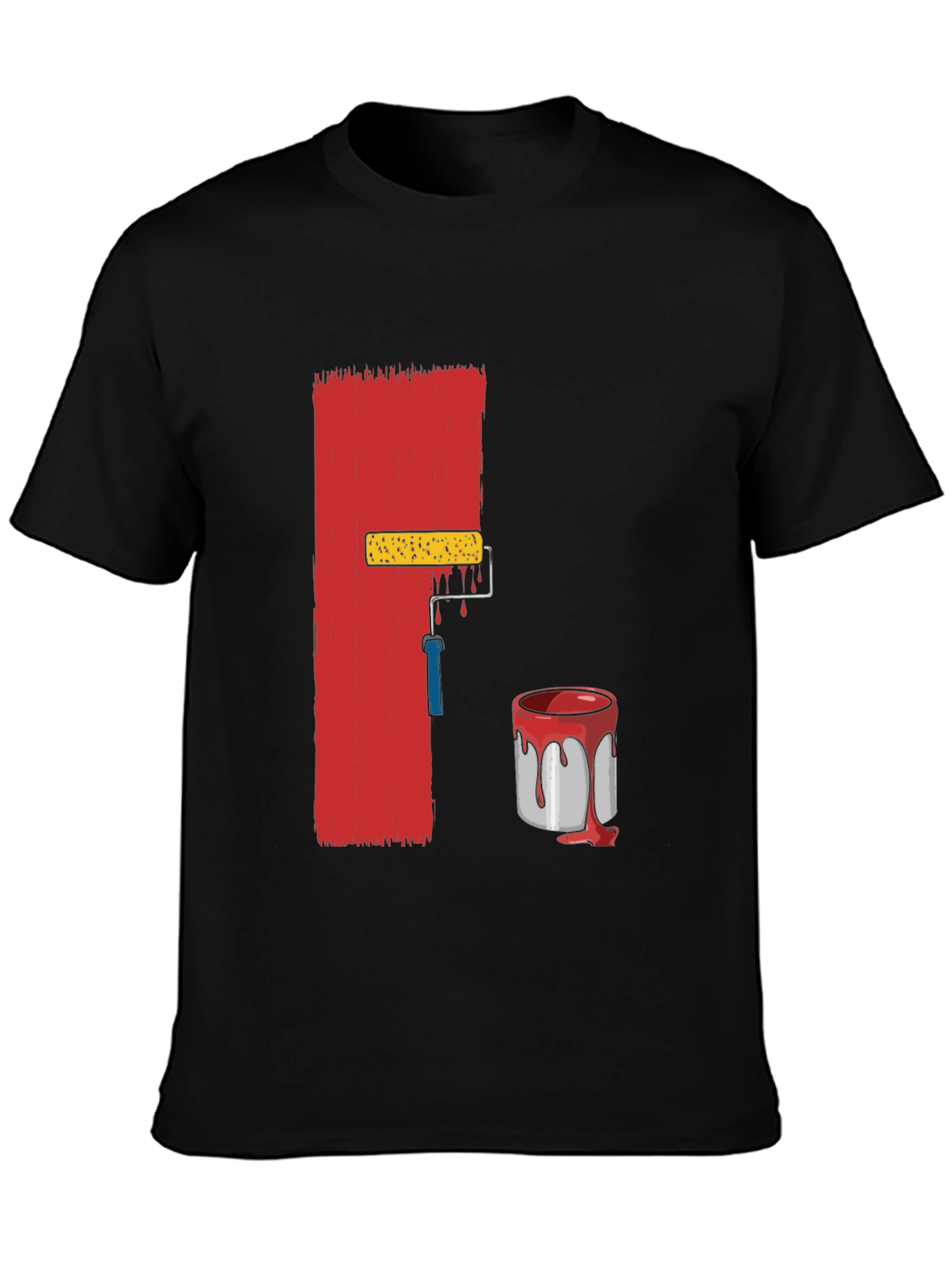 Camiseta Negra con Diseño de Pintura