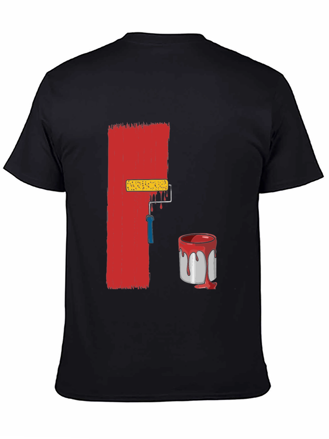Camiseta Negra con Diseño de Pintura