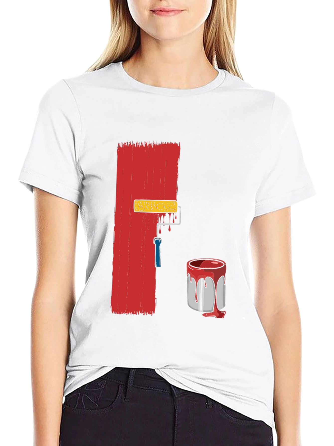 Camiseta Negra con Diseño de Pintura