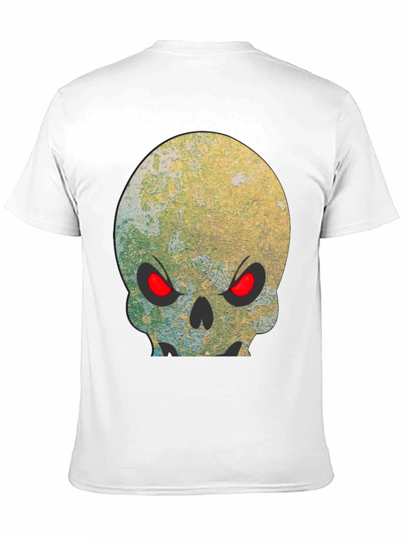 Camiseta Negra Calavera con Ojos Rojos