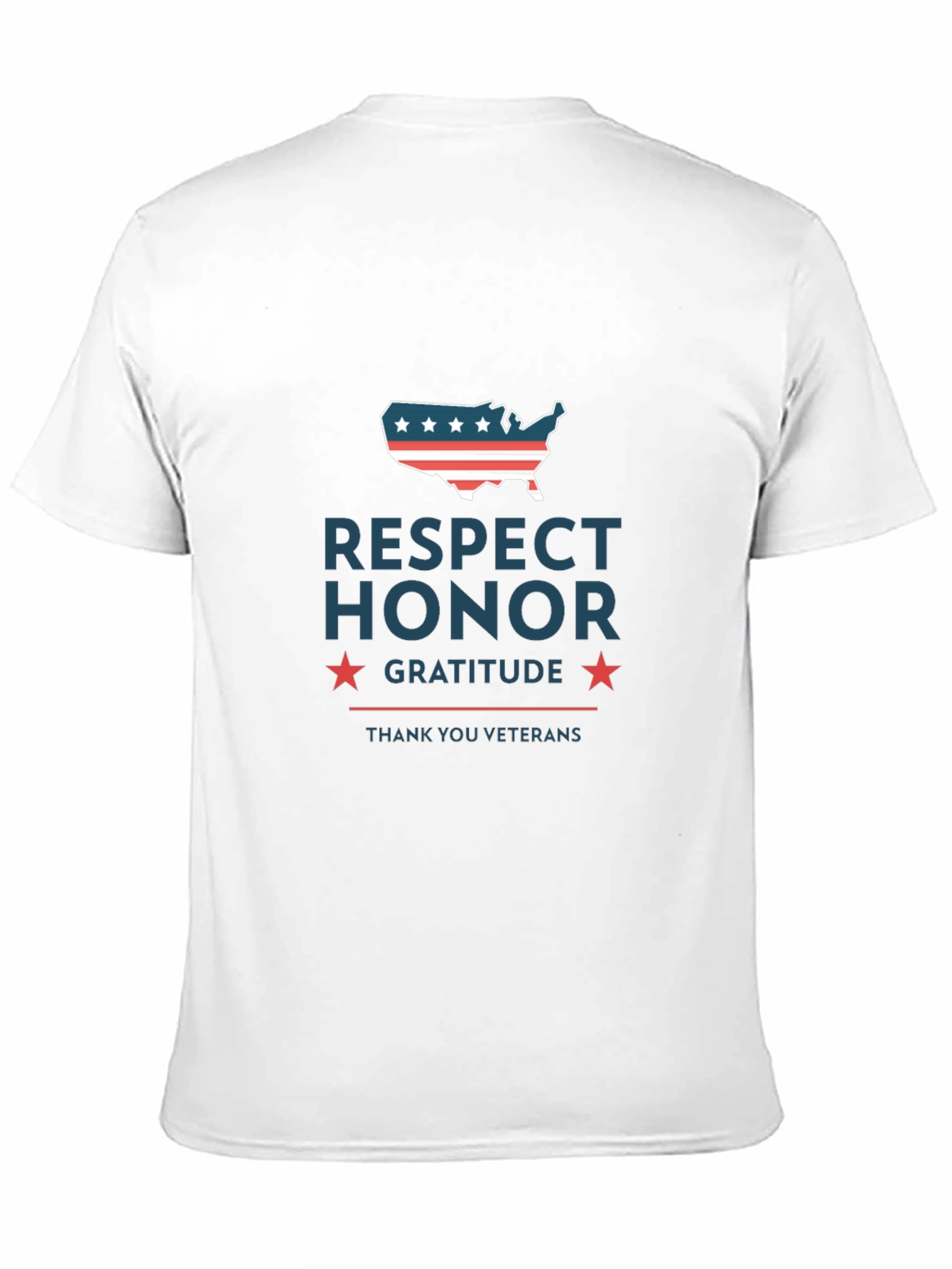 Camiseta Hombre: Respeto Honor Gratitud - Veteranos