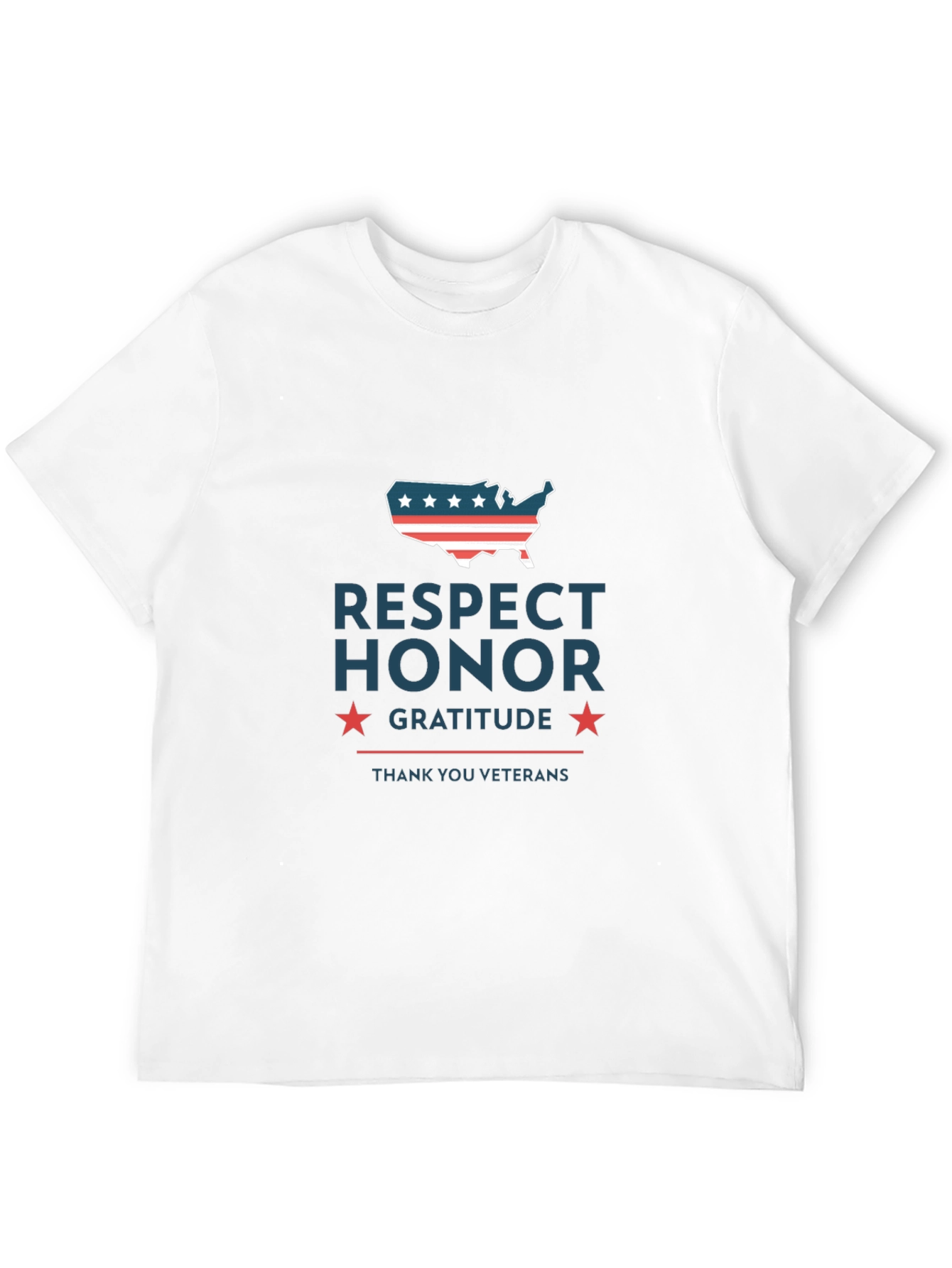 Camiseta Hombre: Respeto Honor Gratitud - Veteranos