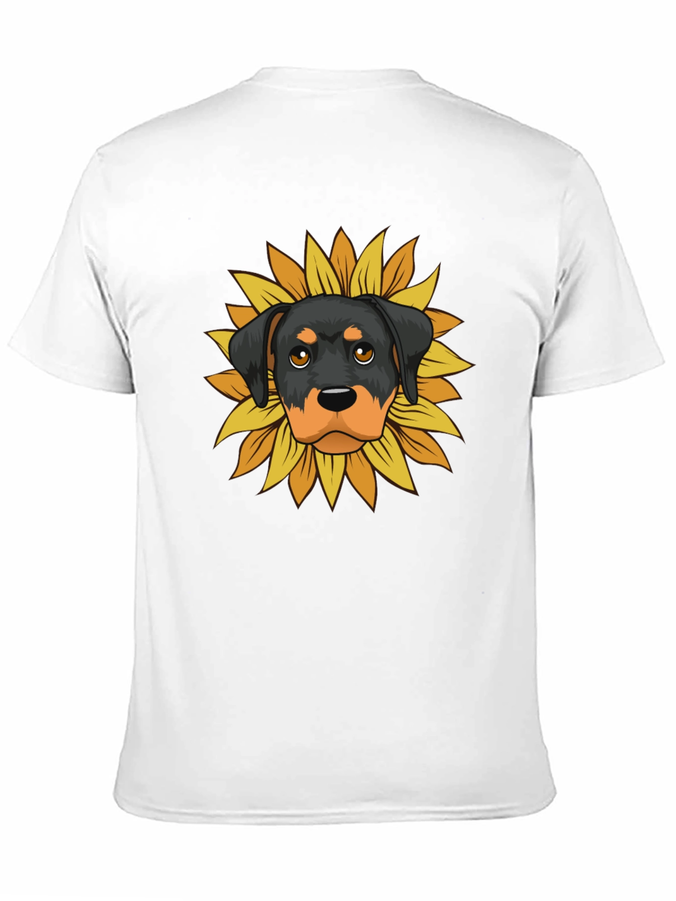 Camiseta Hombre Rottweiler Girasol