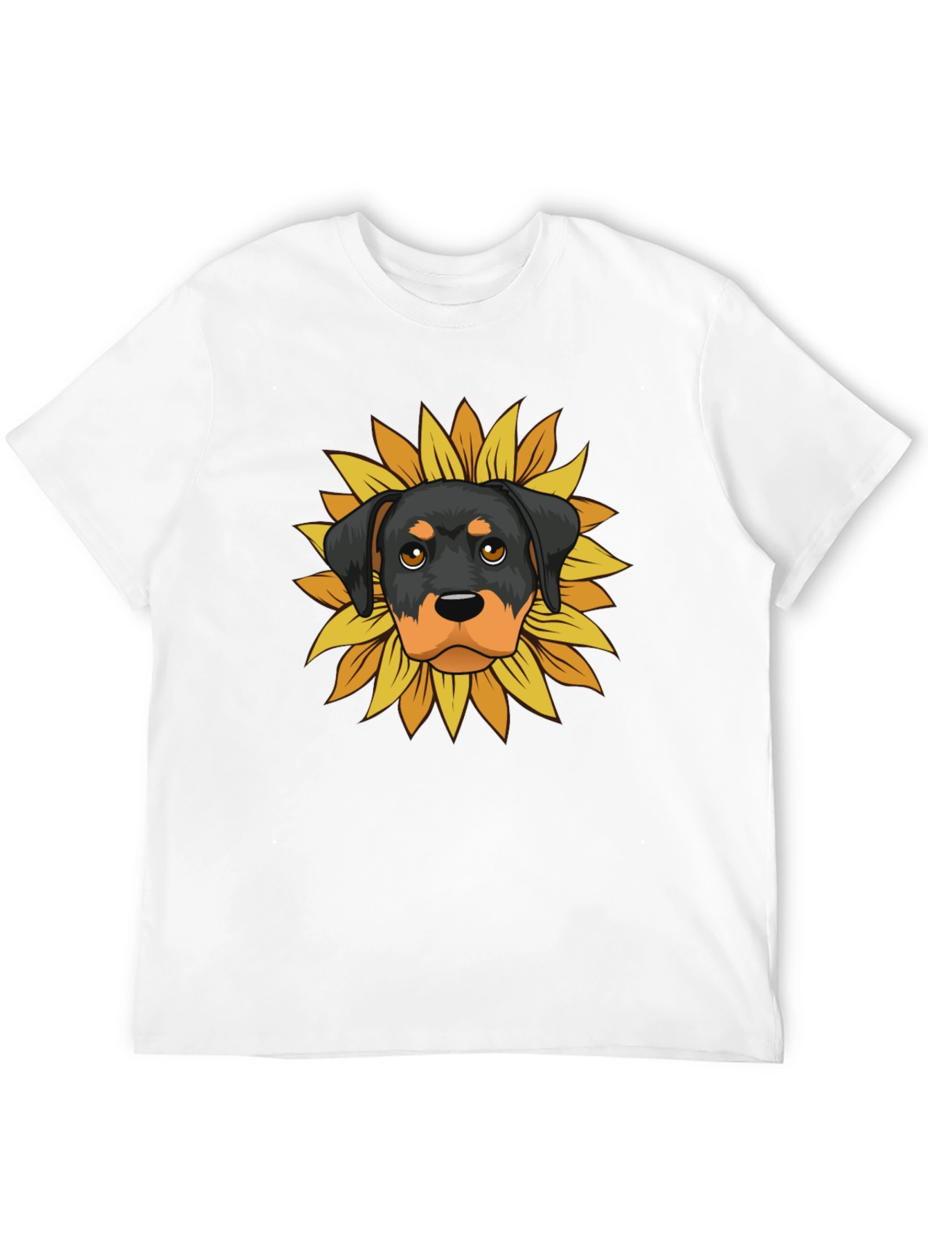 Camiseta Hombre Rottweiler Girasol