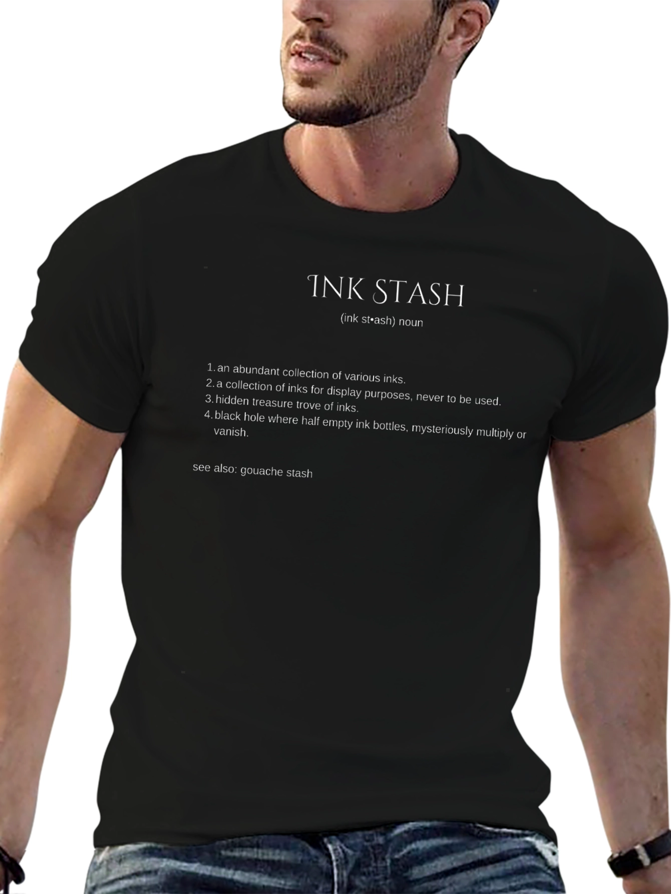 Camiseta Negra Ink Stash: Para Amantes de la Tinta