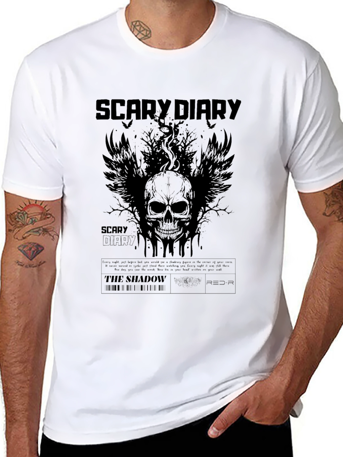 Camiseta Negra Scary Diary para Hombre