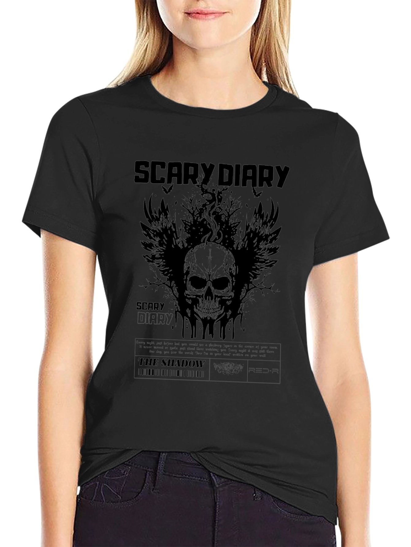 Camiseta Negra Scary Diary para Hombre