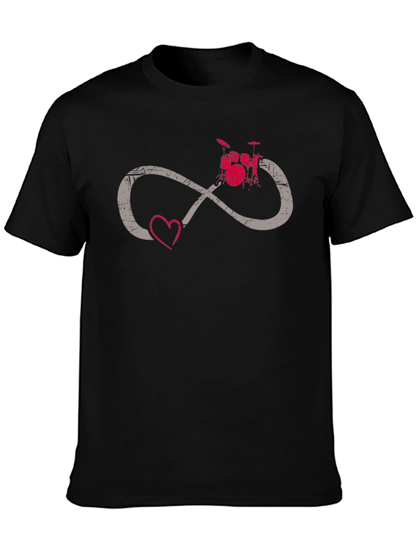 Camiseta Negra con Diseño de Amor y Música