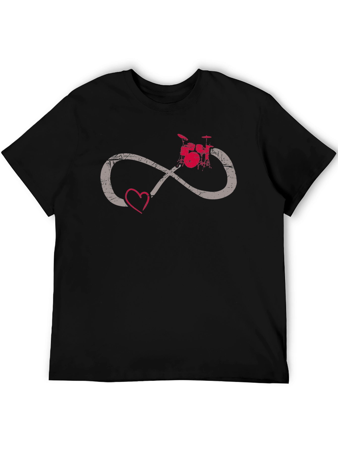 Camiseta Negra con Diseño de Amor y Música