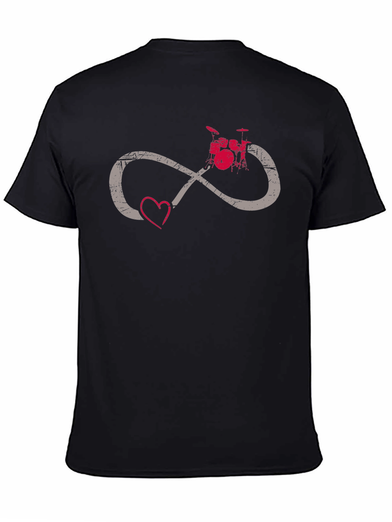 Camiseta Negra con Diseño de Amor y Música