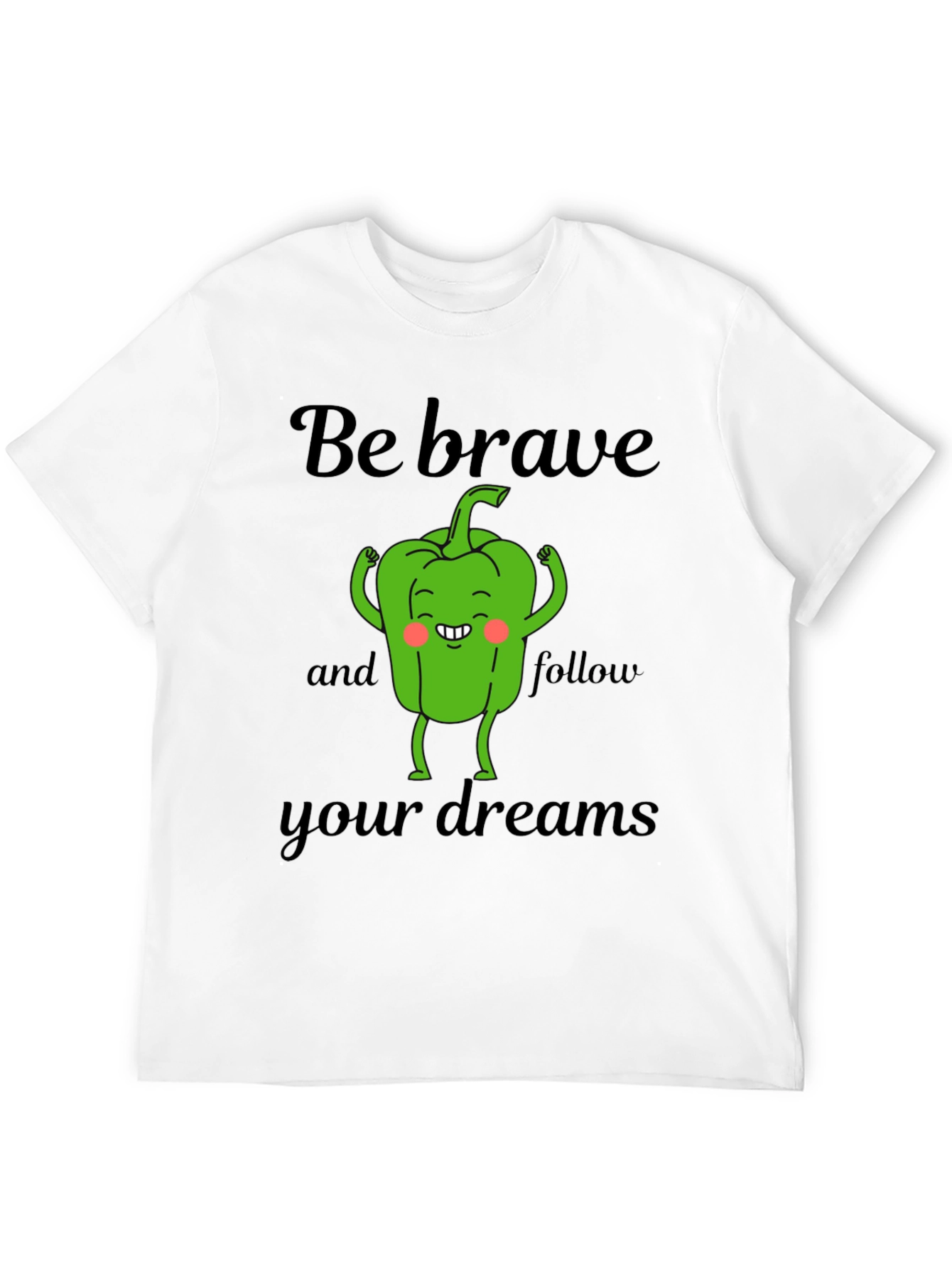 Camiseta Negra Sé Valiente con Diseño de Pimiento