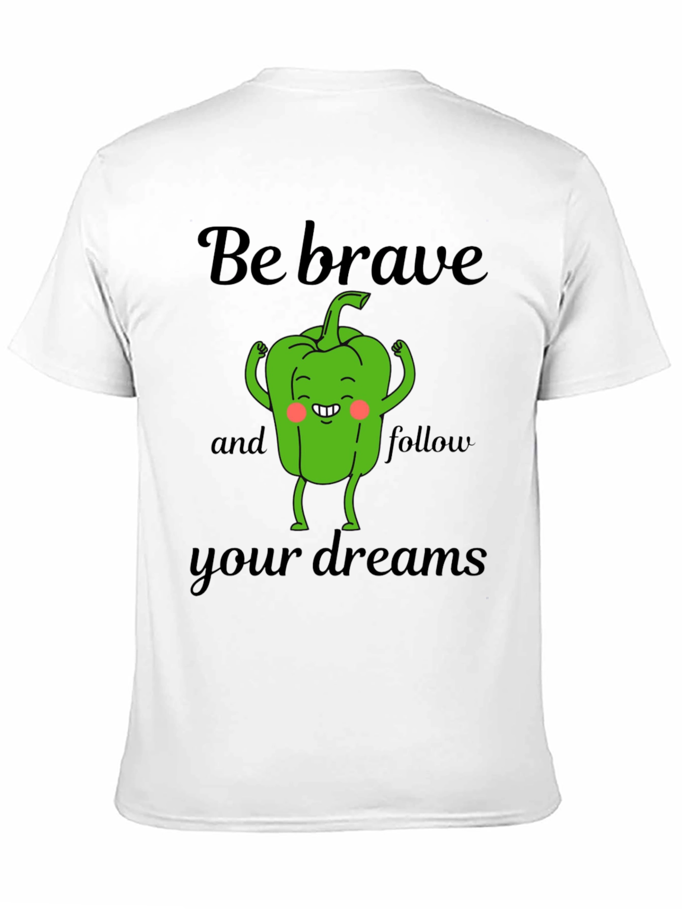 Camiseta Negra Sé Valiente con Diseño de Pimiento