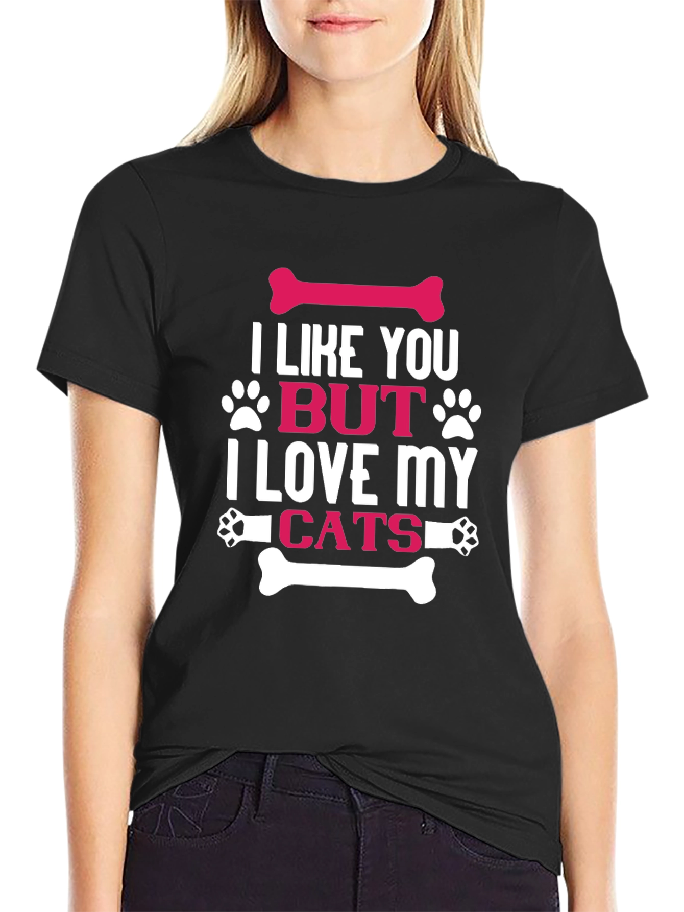 Camiseta Negra I Love My Cats
