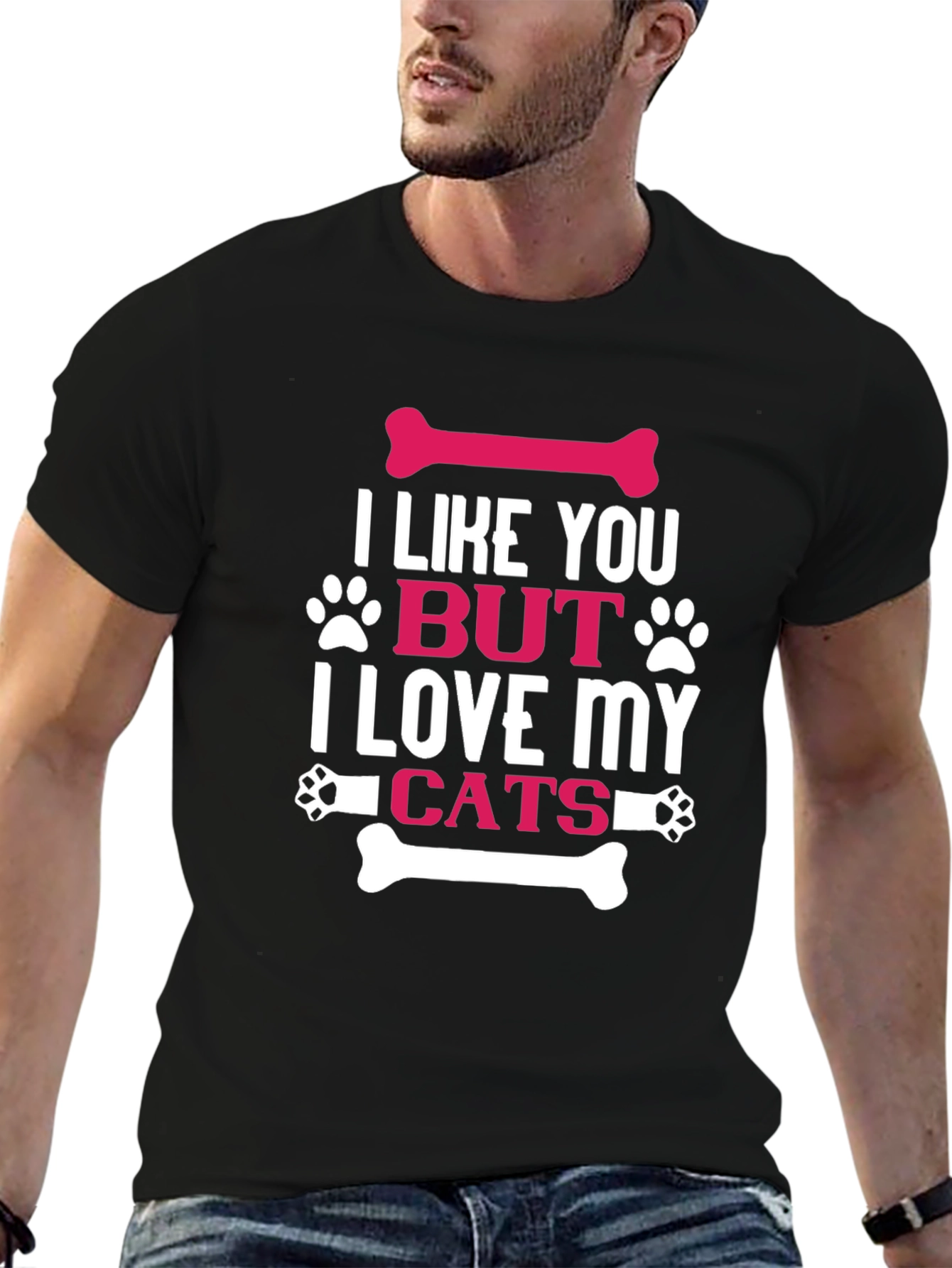 Camiseta Negra I Love My Cats