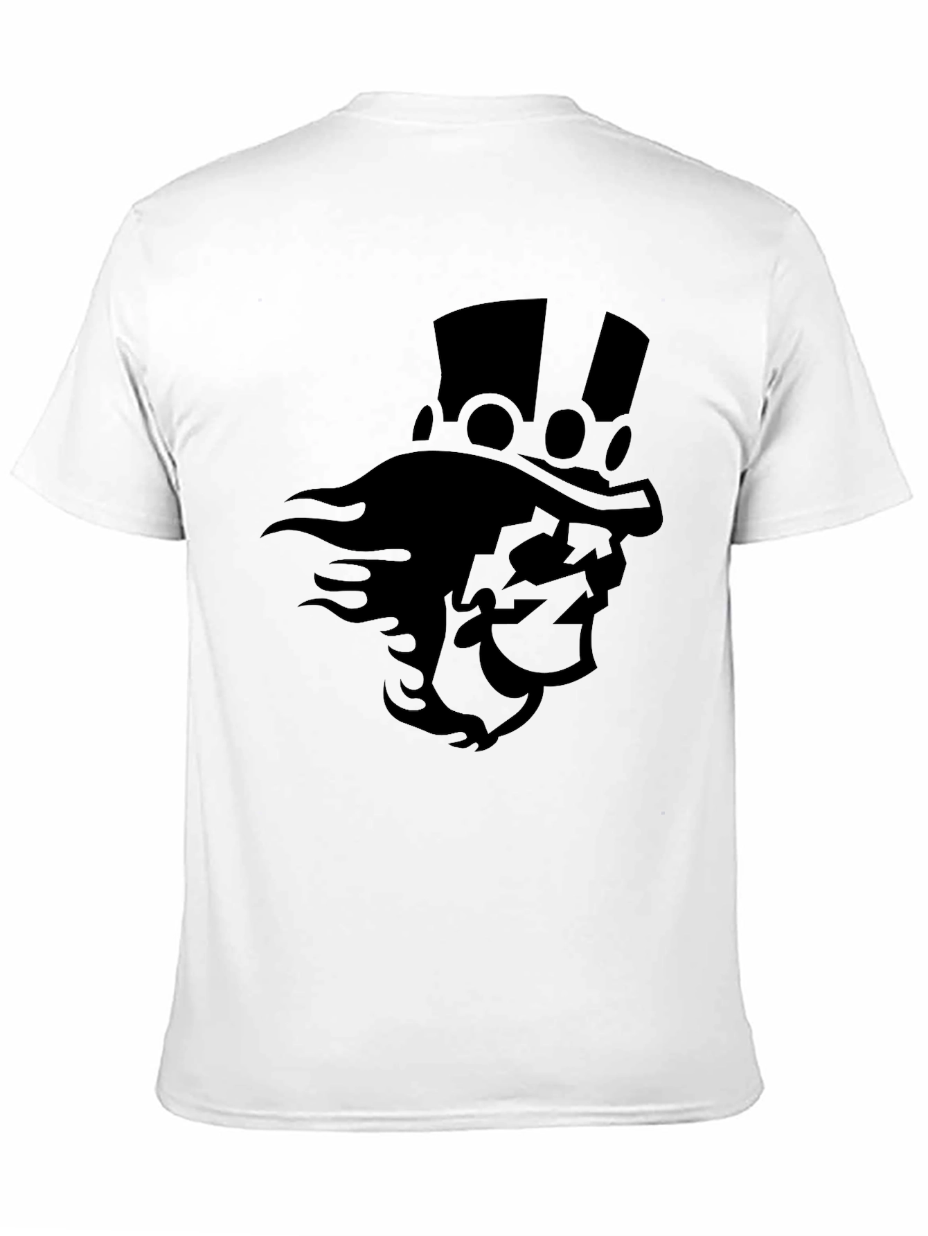 Camiseta Negra con Diseño de Personaje Misterioso
