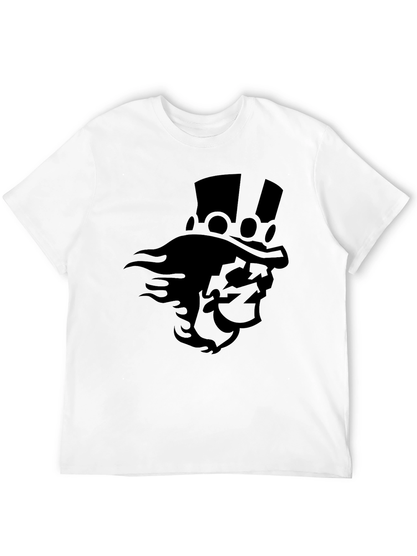 Camiseta Negra con Diseño de Personaje Misterioso
