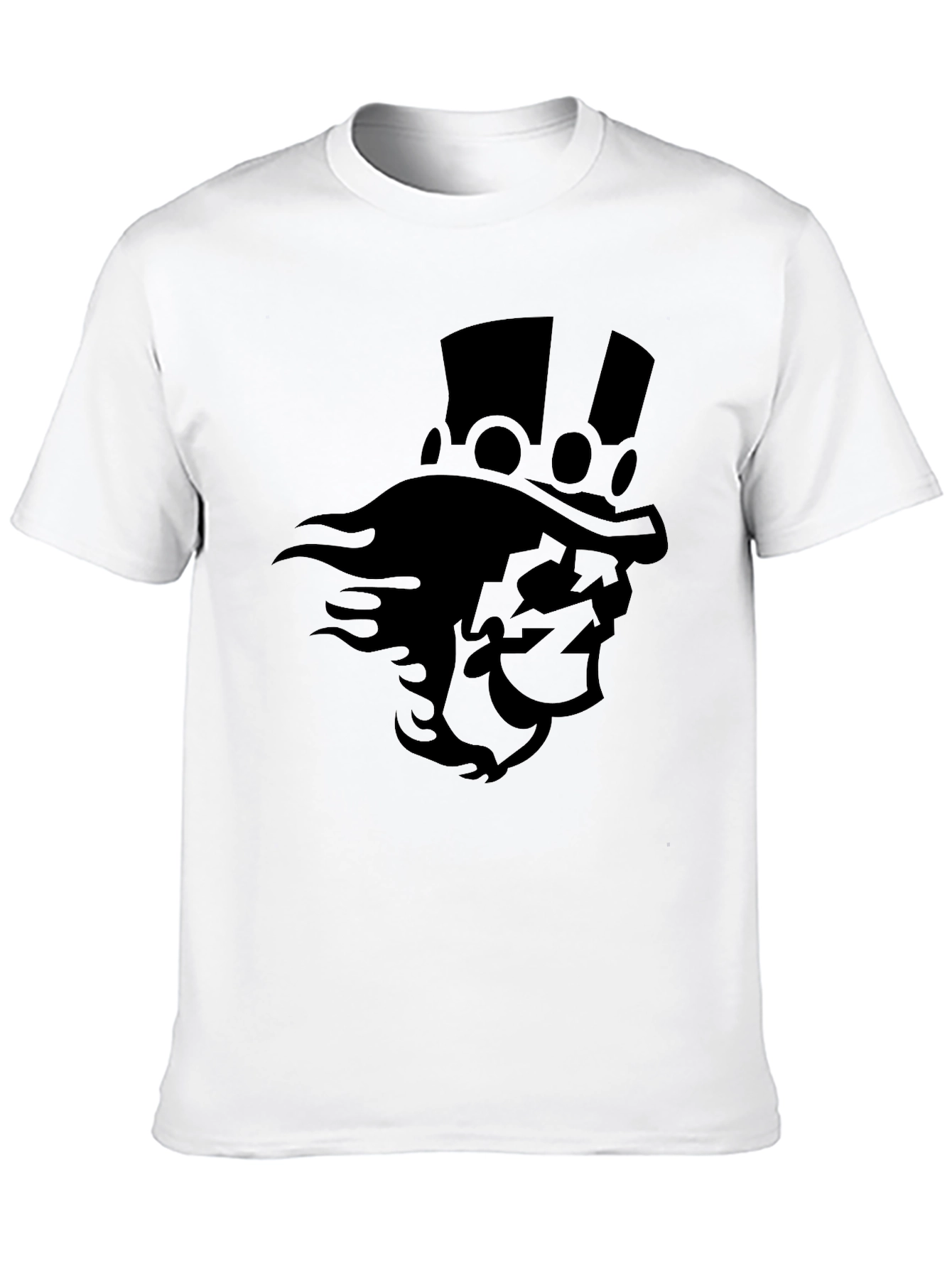 Camiseta Negra con Diseño de Personaje Misterioso