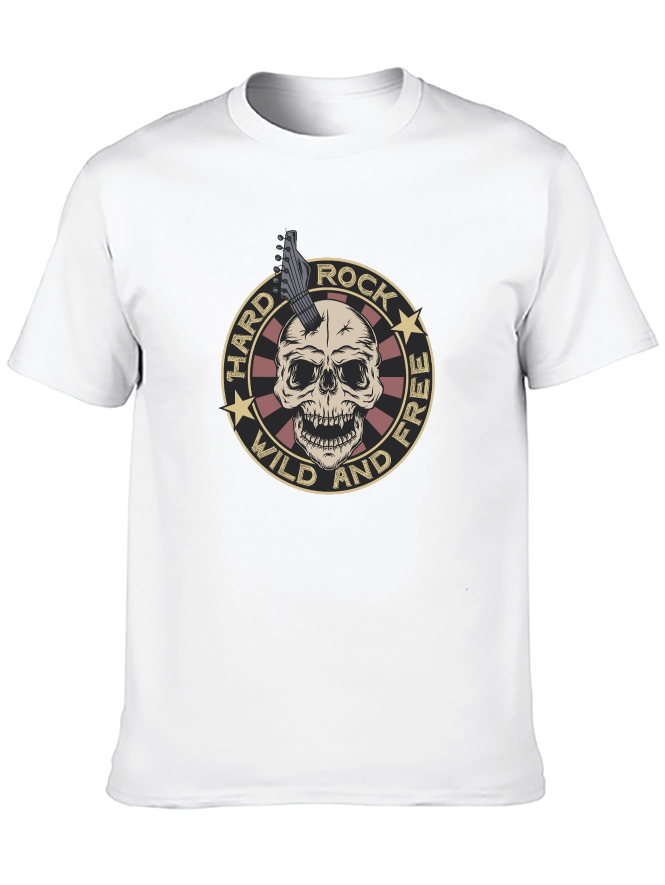 Camiseta Negra Rock n Roll Cráneo