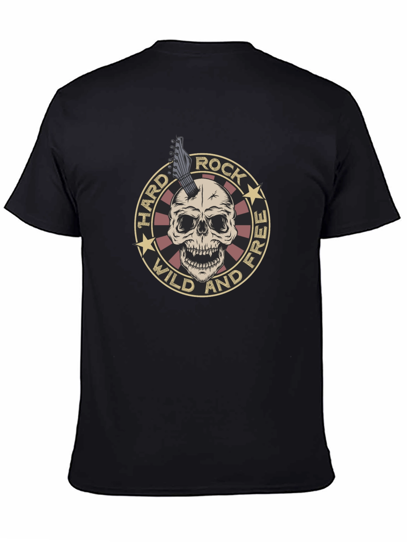 Camiseta Negra Rock n Roll Cráneo