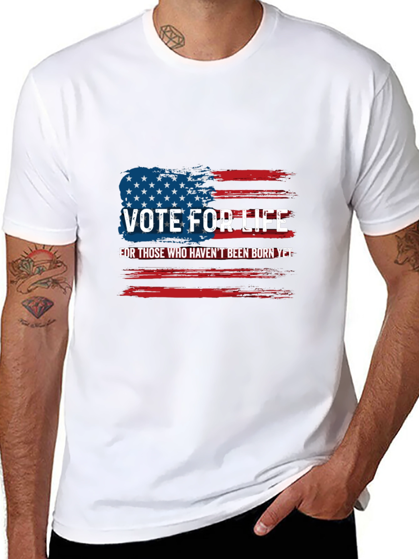 Camiseta Negra Vote For Life Americana