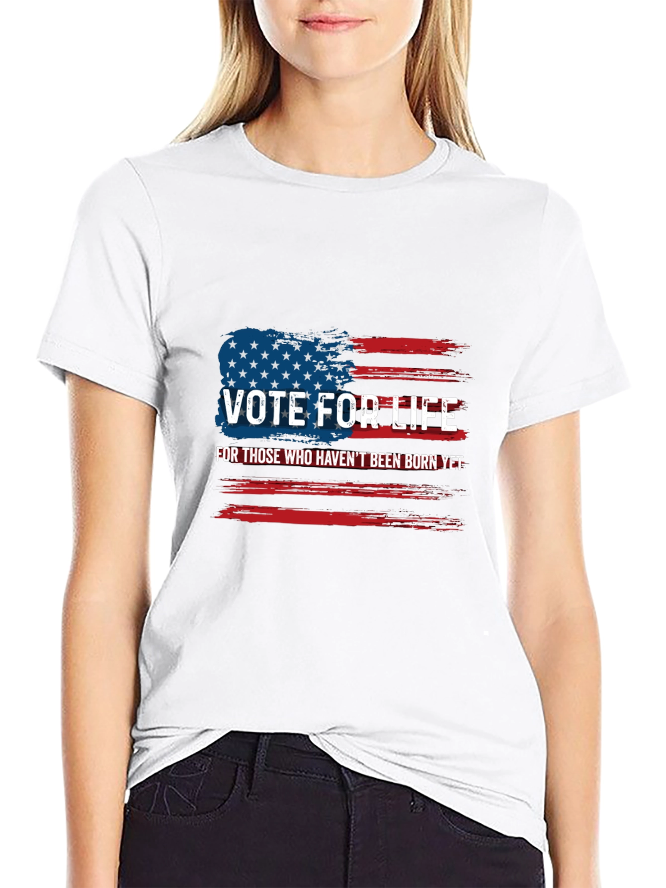 Camiseta Negra Vote For Life Americana