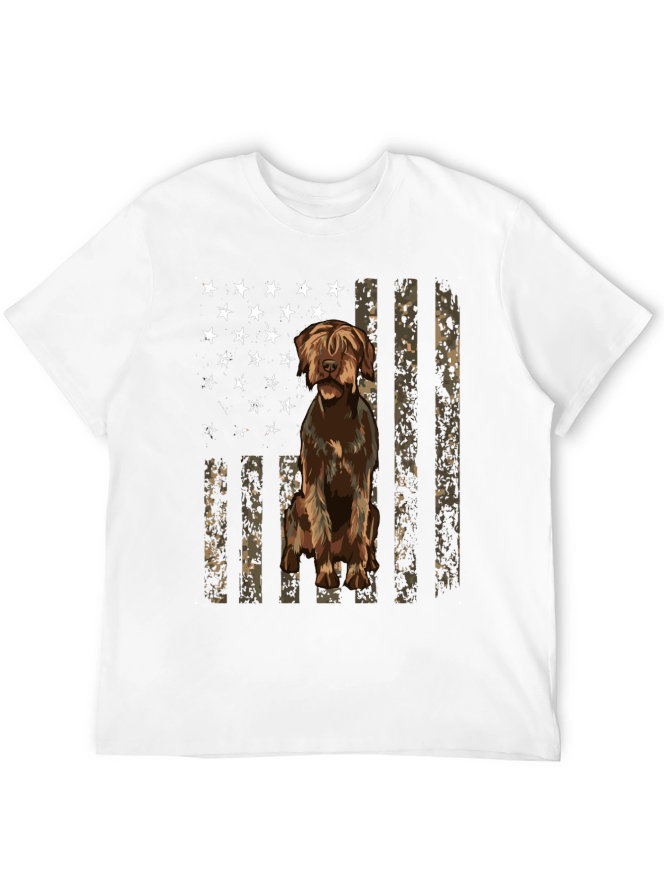 Camiseta Negra con Diseño de Bandera y Perro