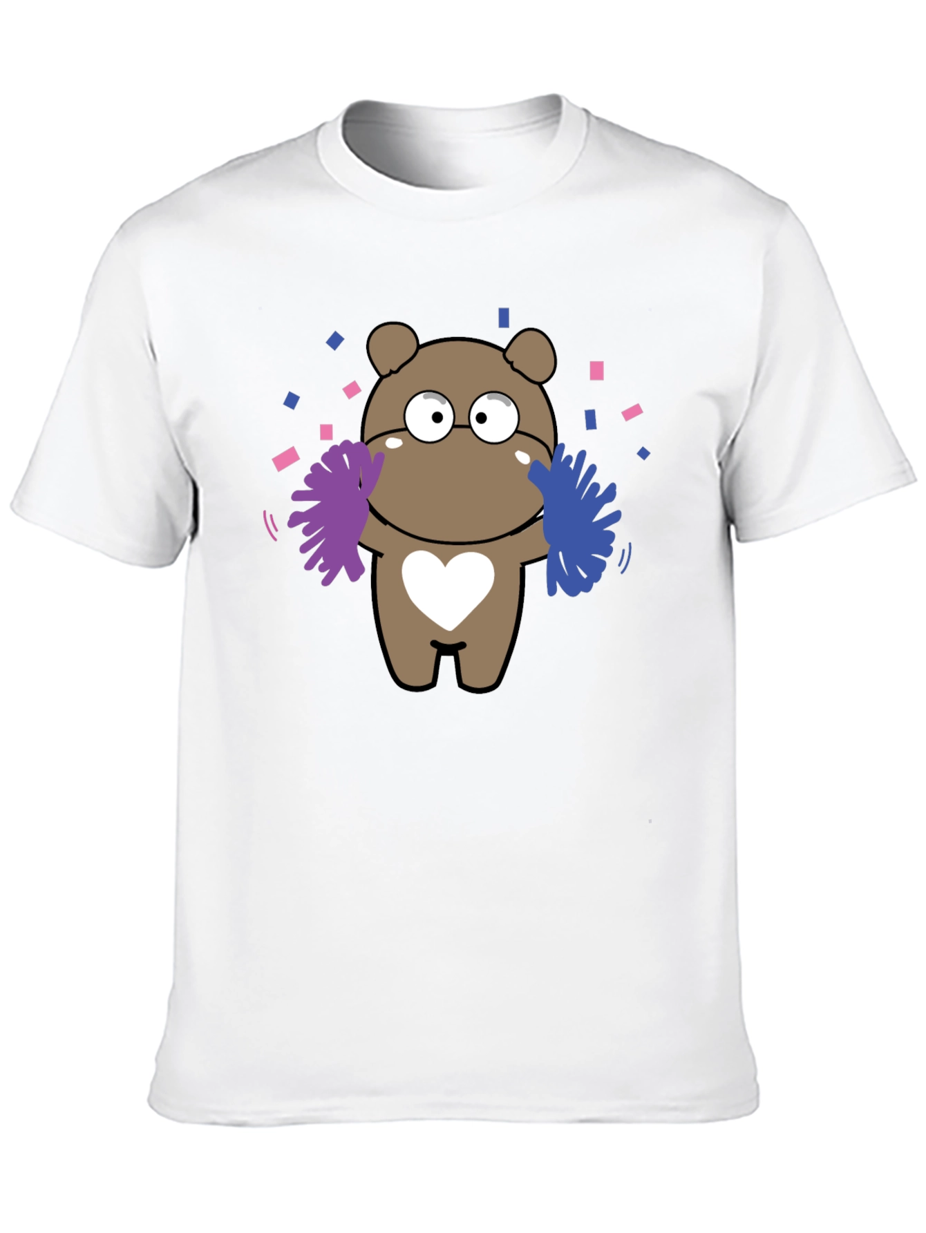 Camiseta Negra con Diseño de Oso Cheerleader