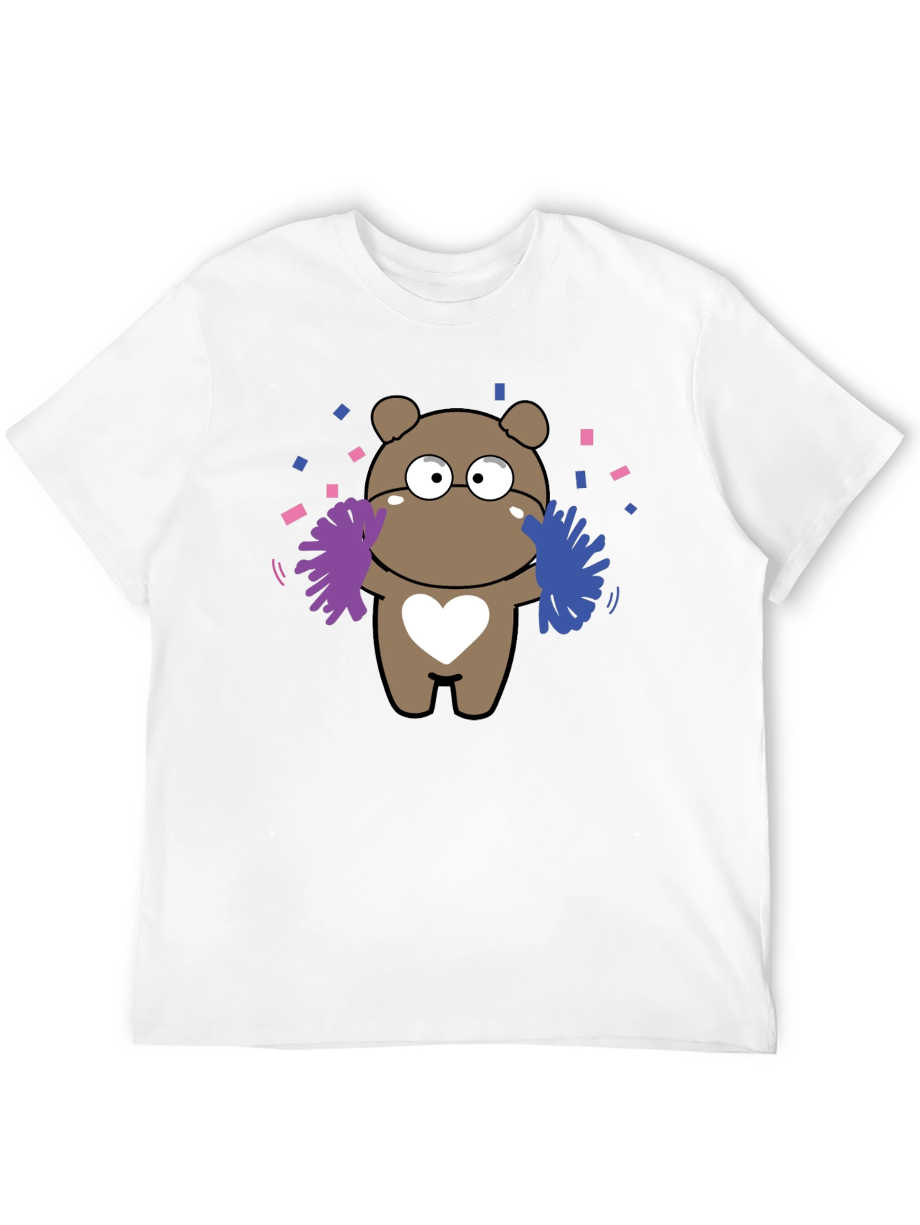 Camiseta Negra con Diseño de Oso Cheerleader