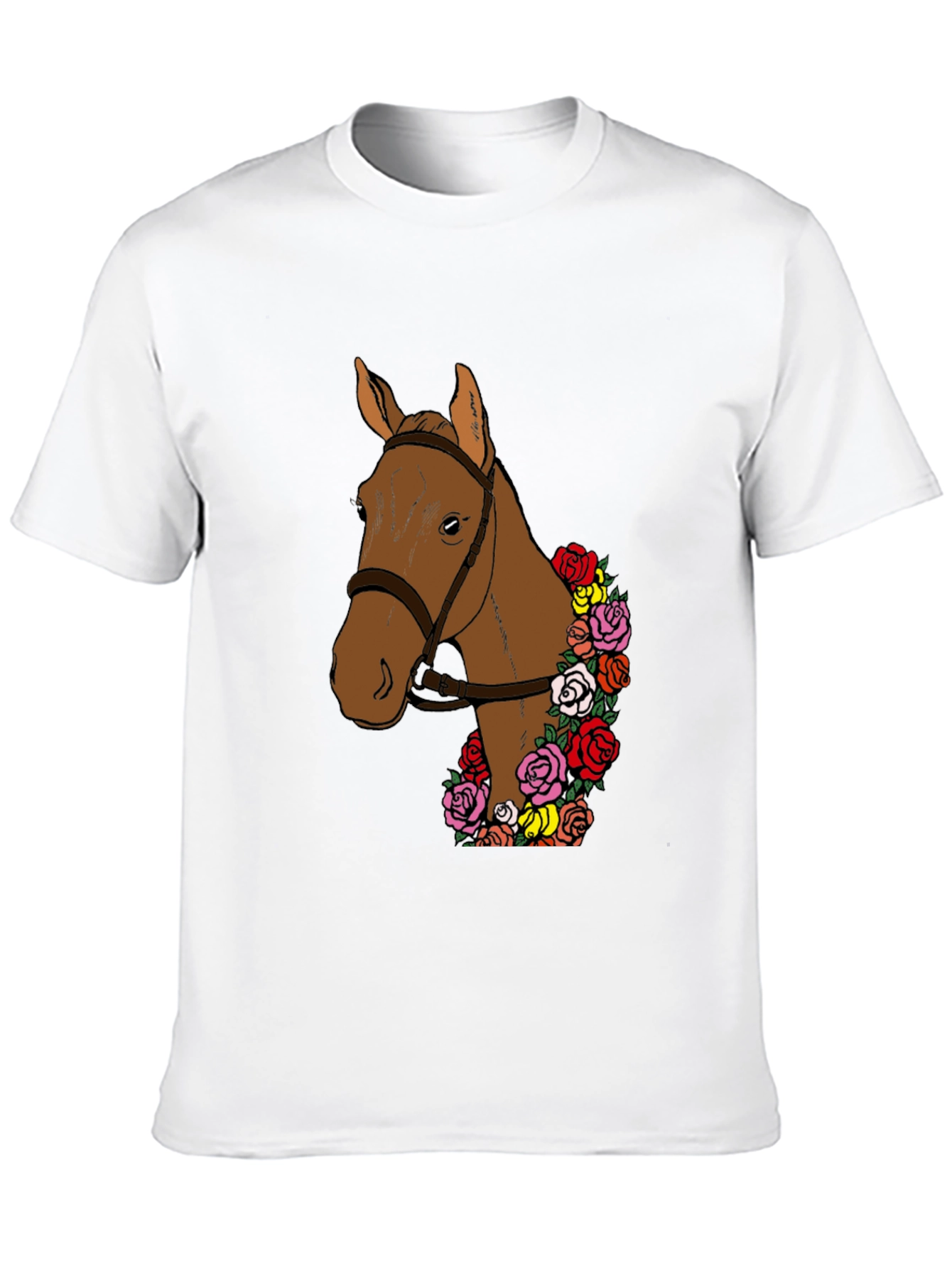 Camiseta Hombre: Caballo Floral Elegante