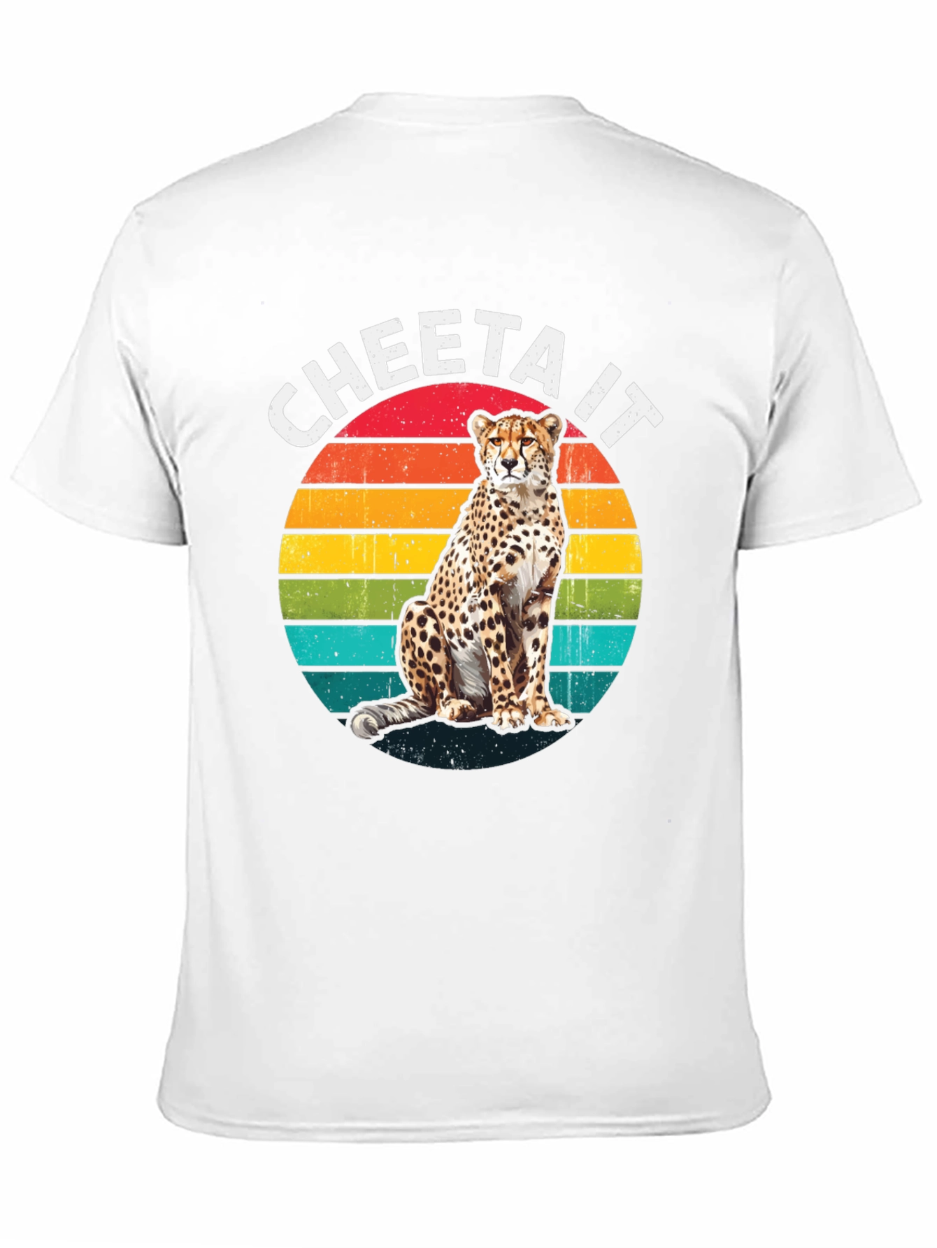 Camiseta Negra con Diseño de Guepardo Retro