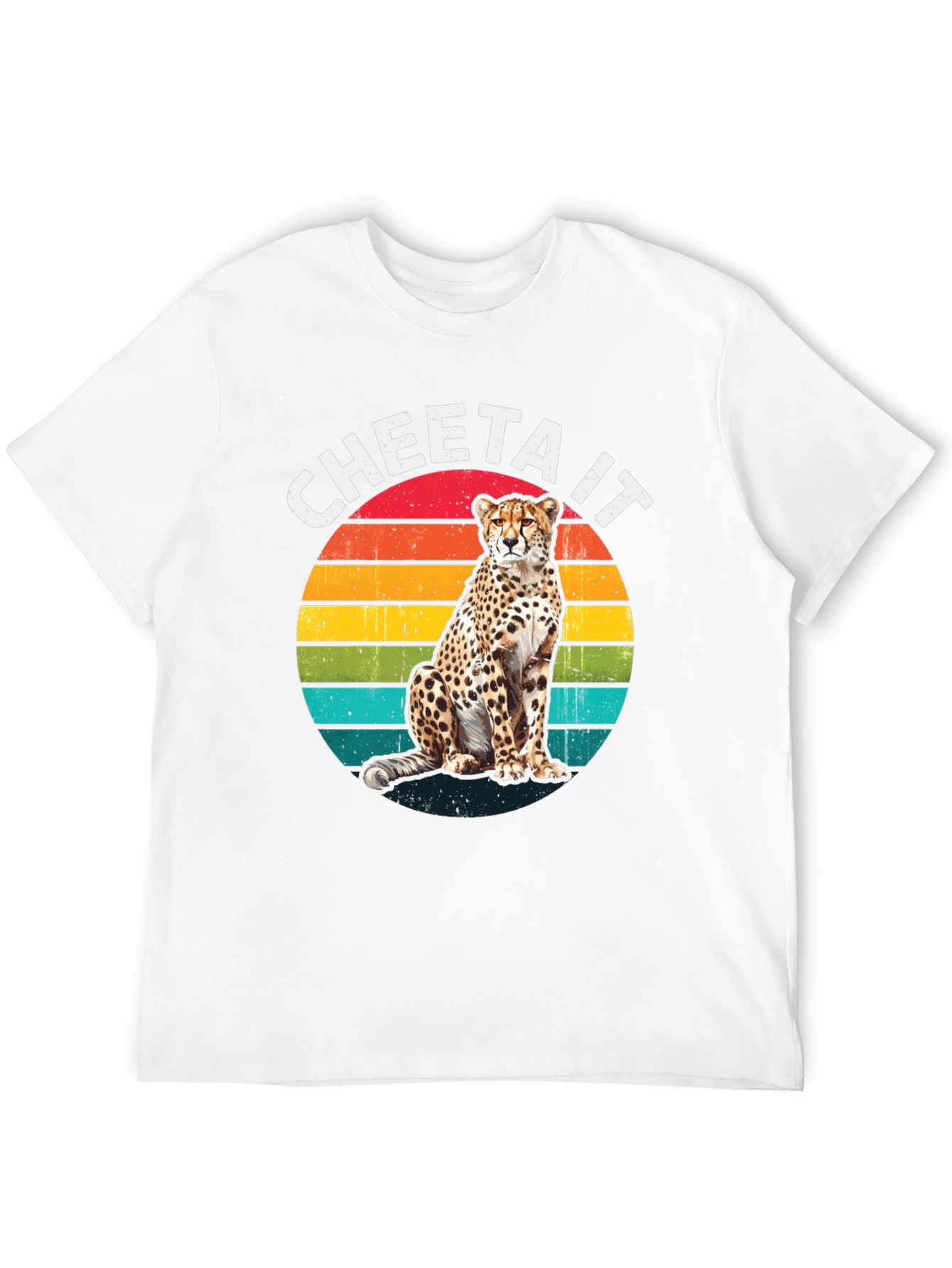 Camiseta Negra con Diseño de Guepardo Retro