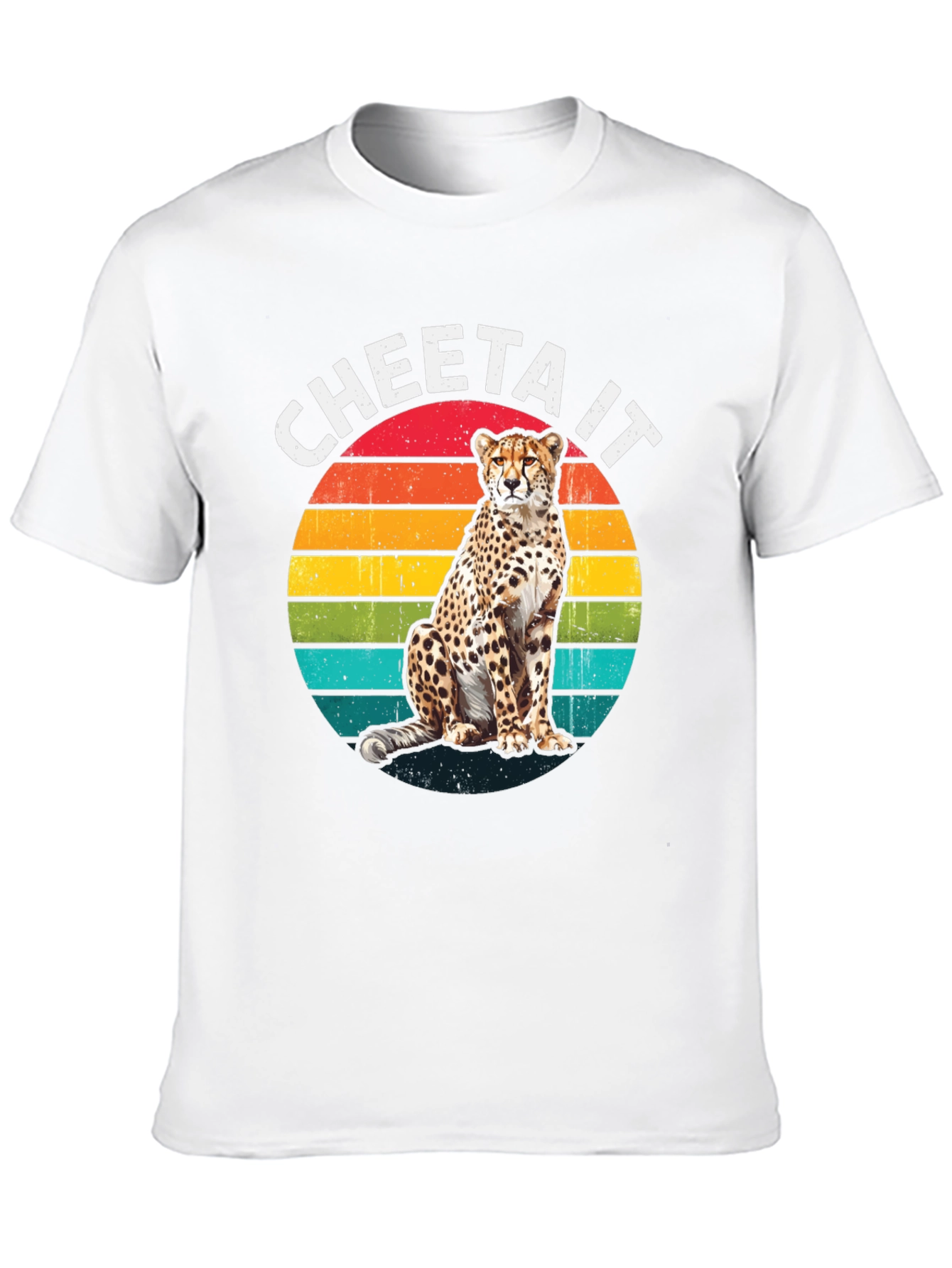 Camiseta Negra con Diseño de Guepardo Retro