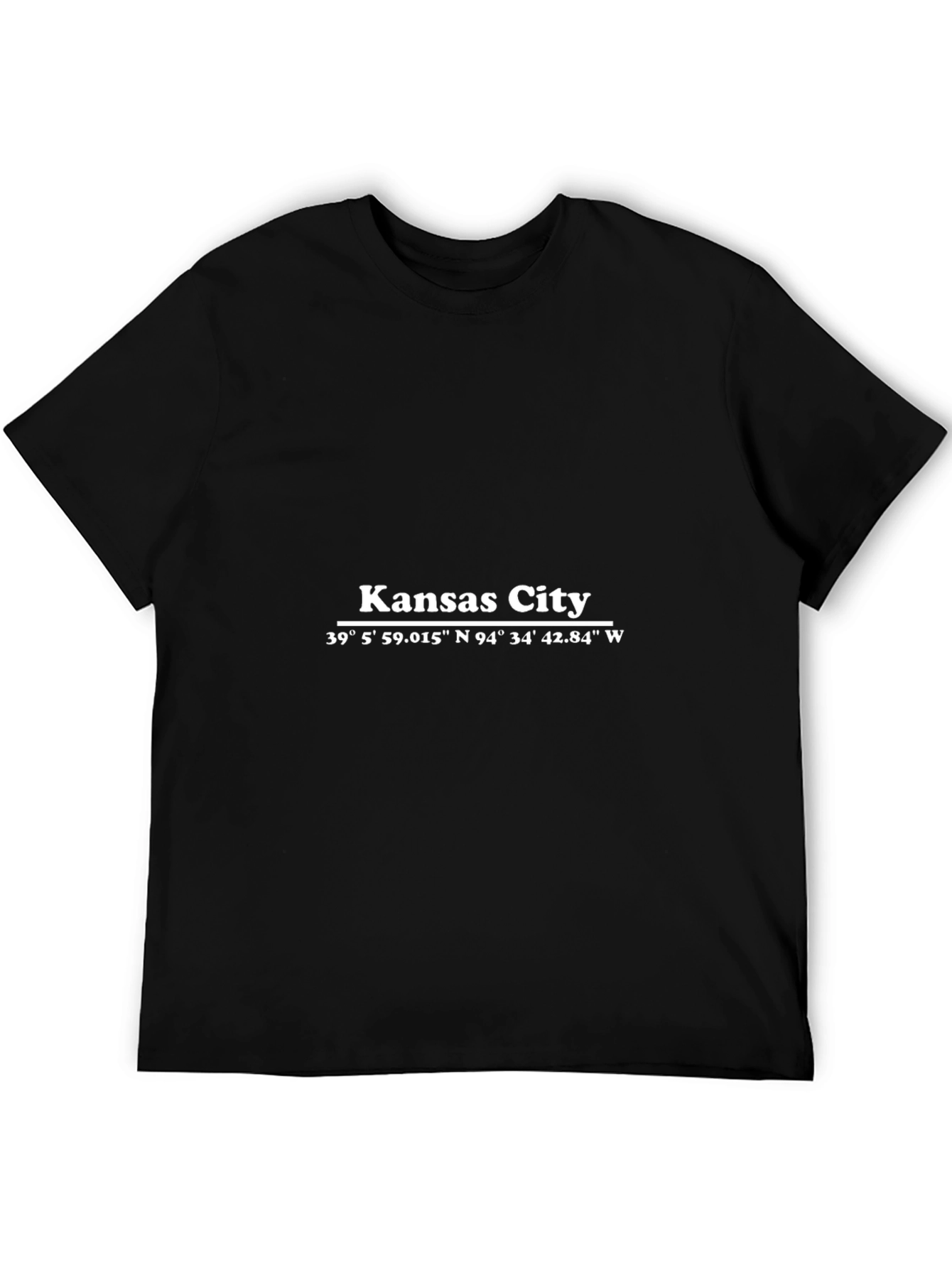 Camiseta Negra Kansas City Coordenadas