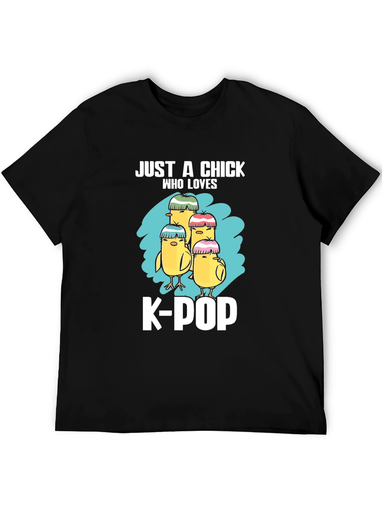 Camiseta Negra Just a Chick Who Loves K-Pop