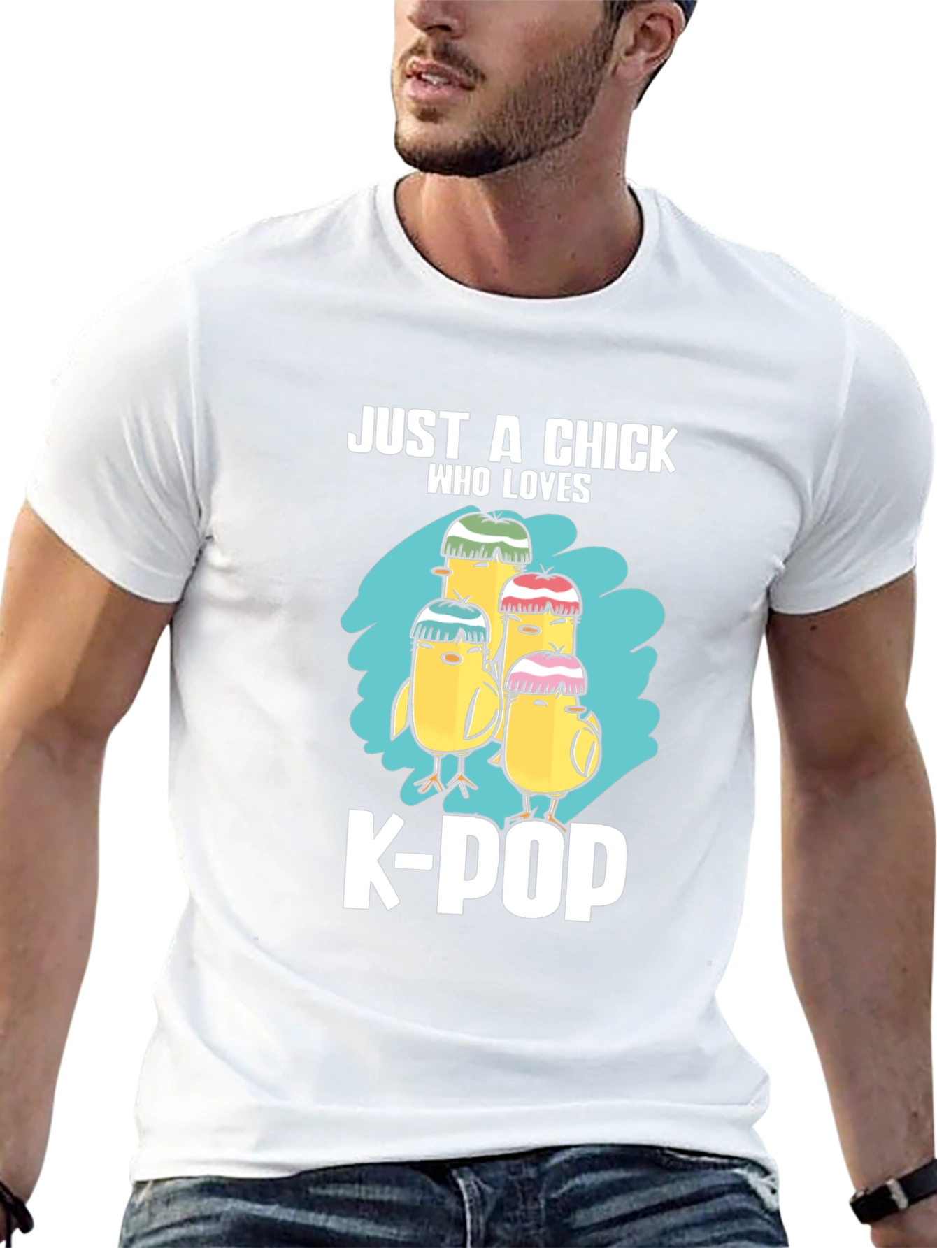 Camiseta Negra Just a Chick Who Loves K-Pop