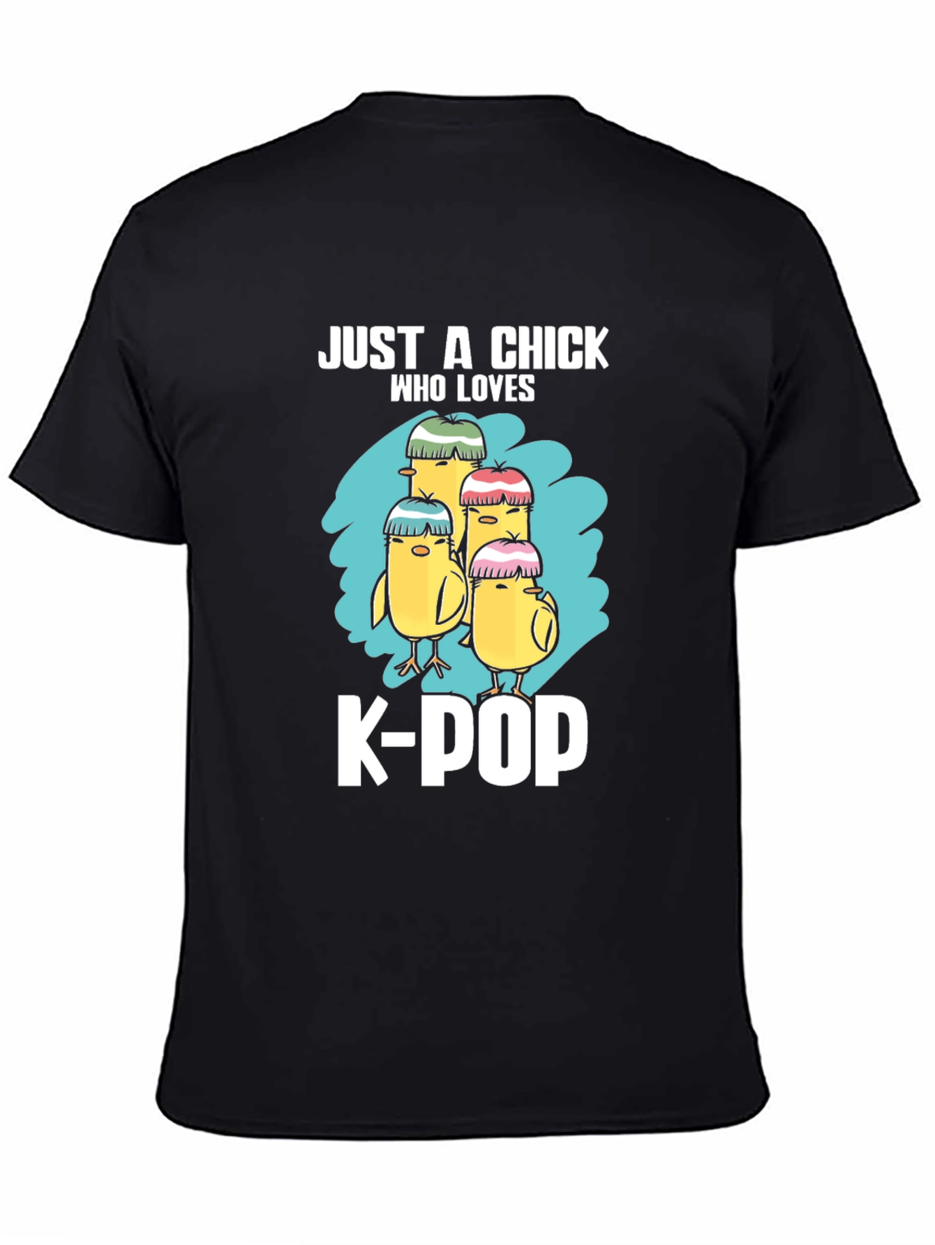 Camiseta Negra Just a Chick Who Loves K-Pop