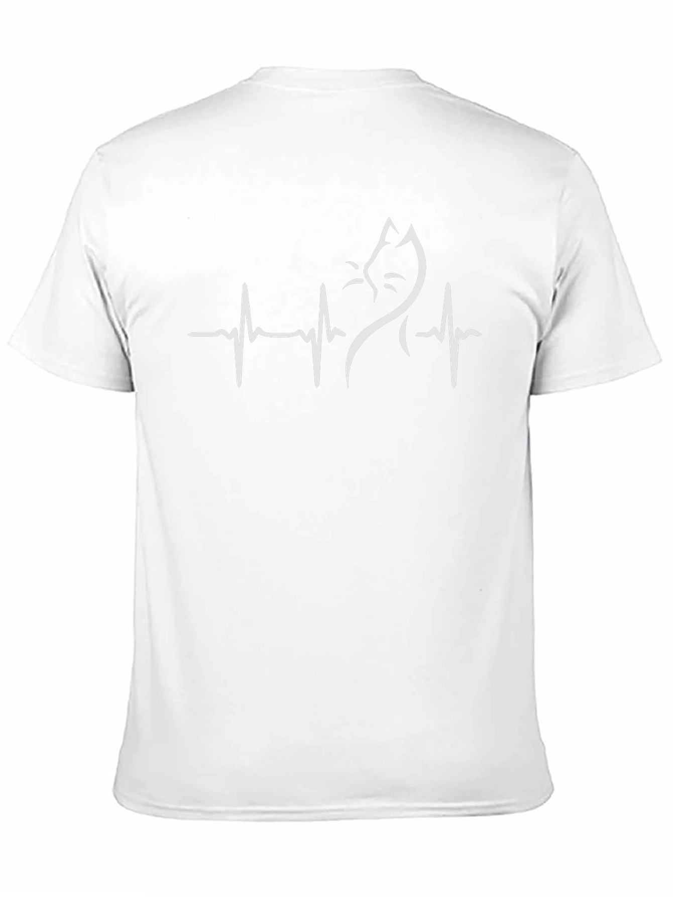 Camiseta Negra con Diseño de Latido de Gato
