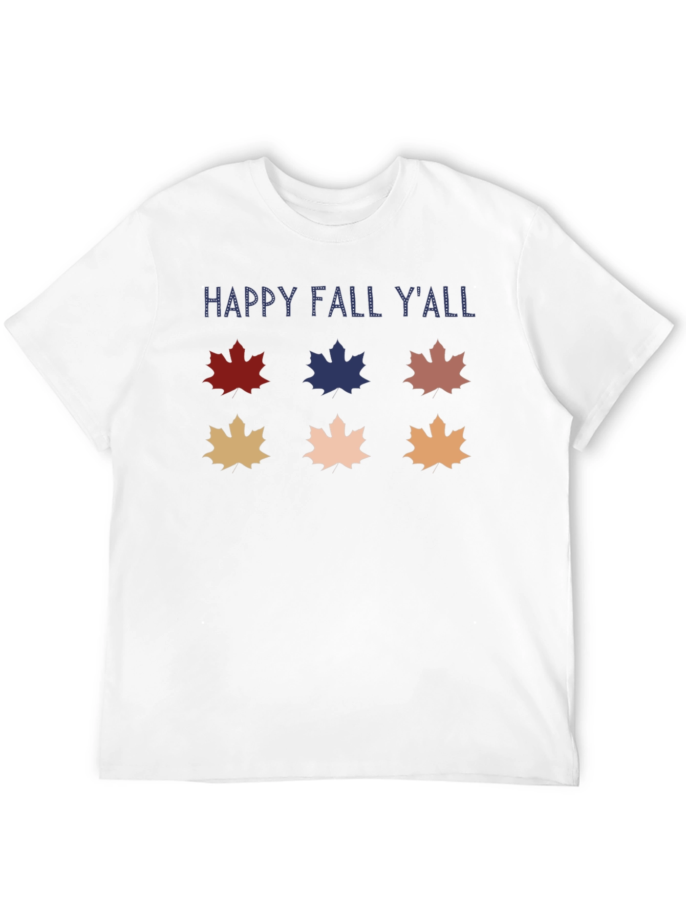 Camiseta Negra Happy Fall Yall con Hojas de Otoño