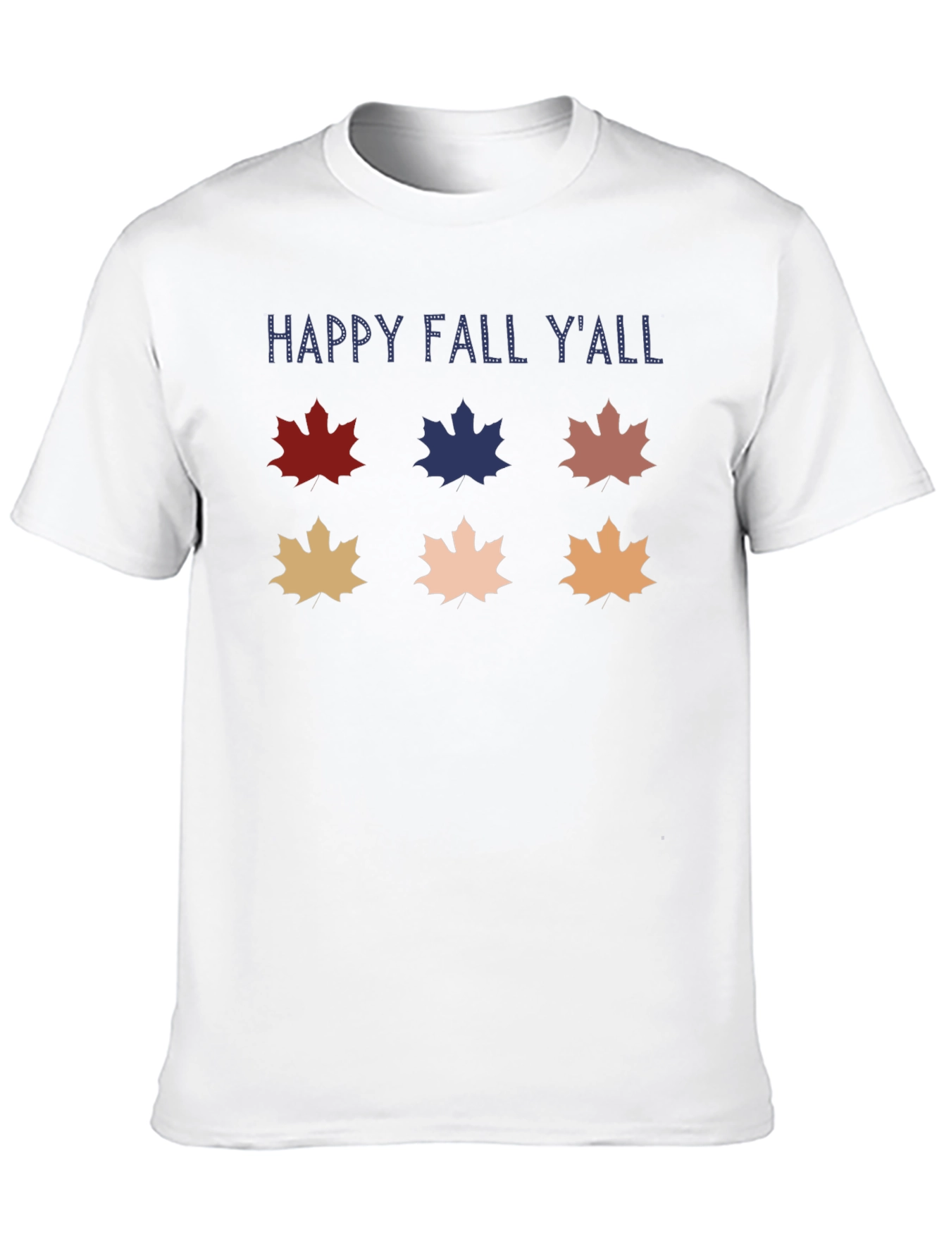 Camiseta Negra Happy Fall Yall con Hojas de Otoño