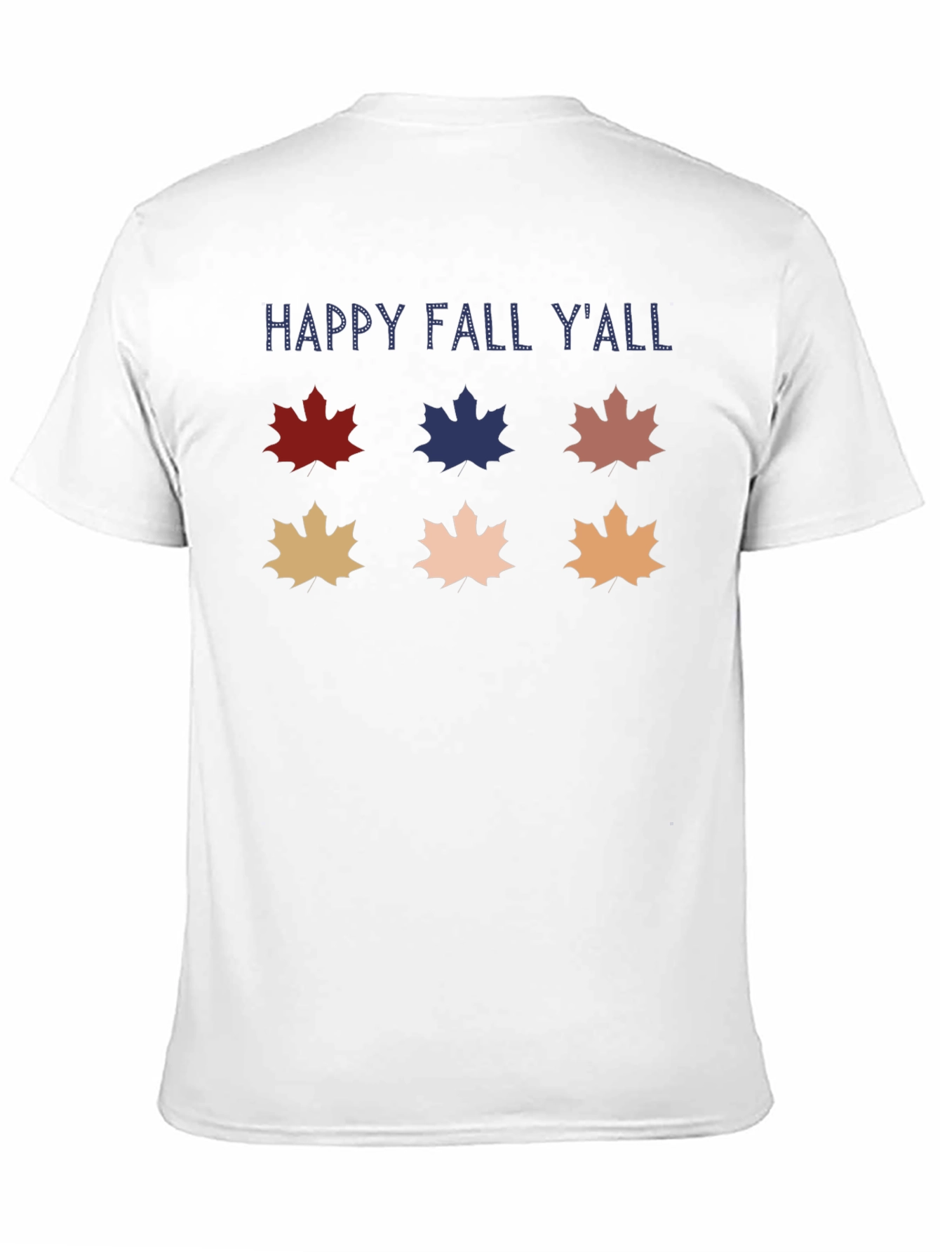Camiseta Negra Happy Fall Yall con Hojas de Otoño
