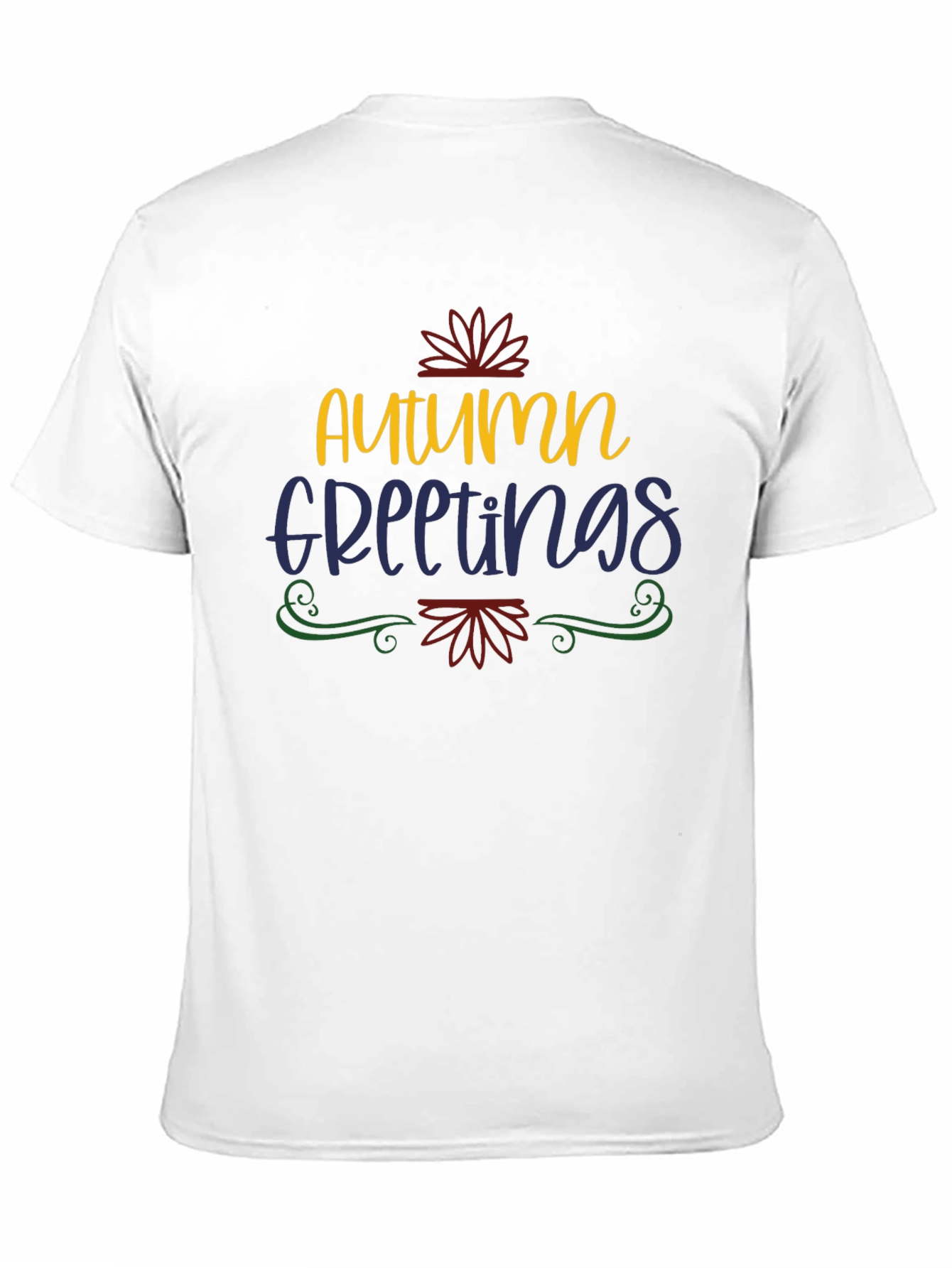 Camiseta Negra con Diseño de Otoño