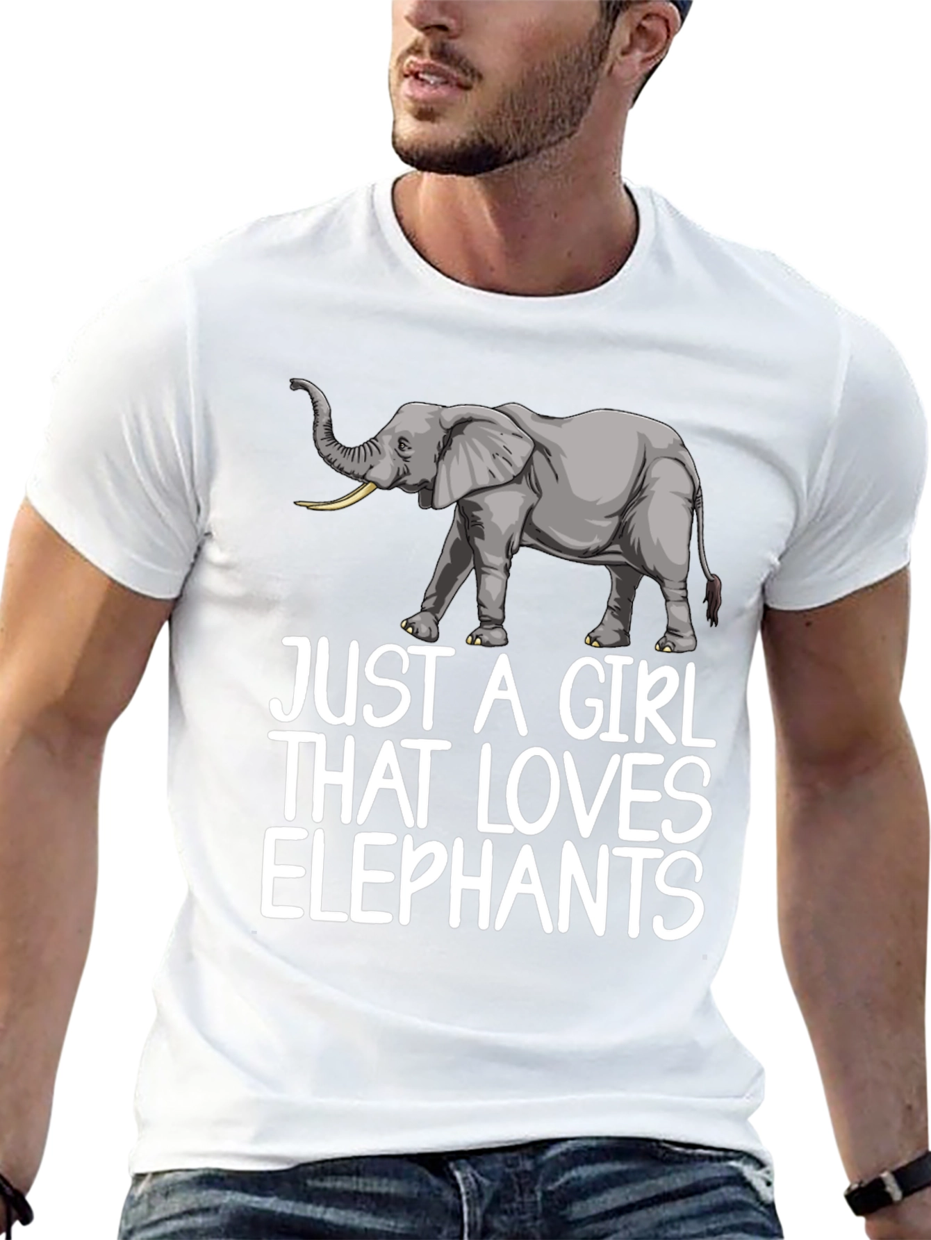 Camiseta Negra Just A Girl That Loves Elephants