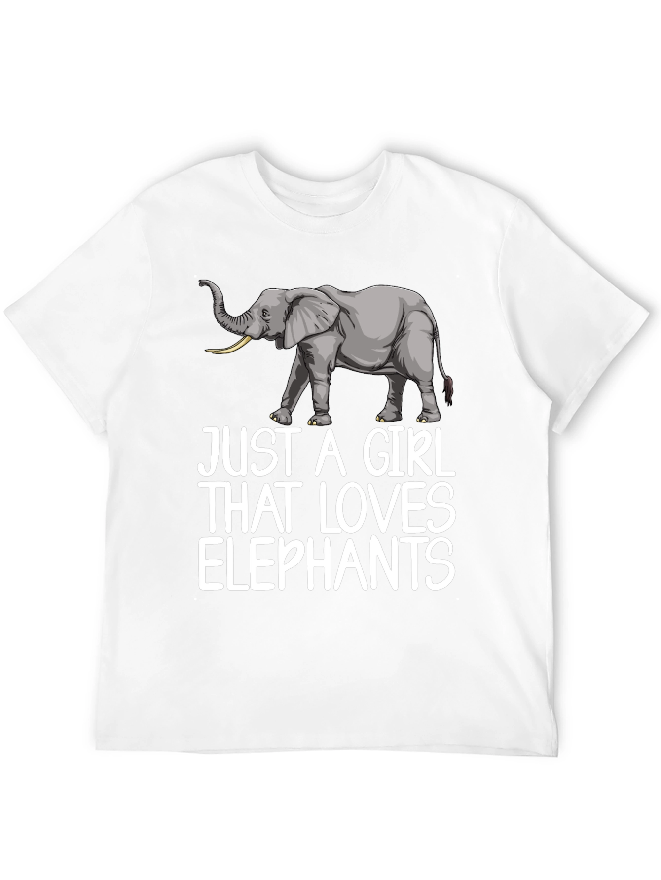Camiseta Negra Just A Girl That Loves Elephants