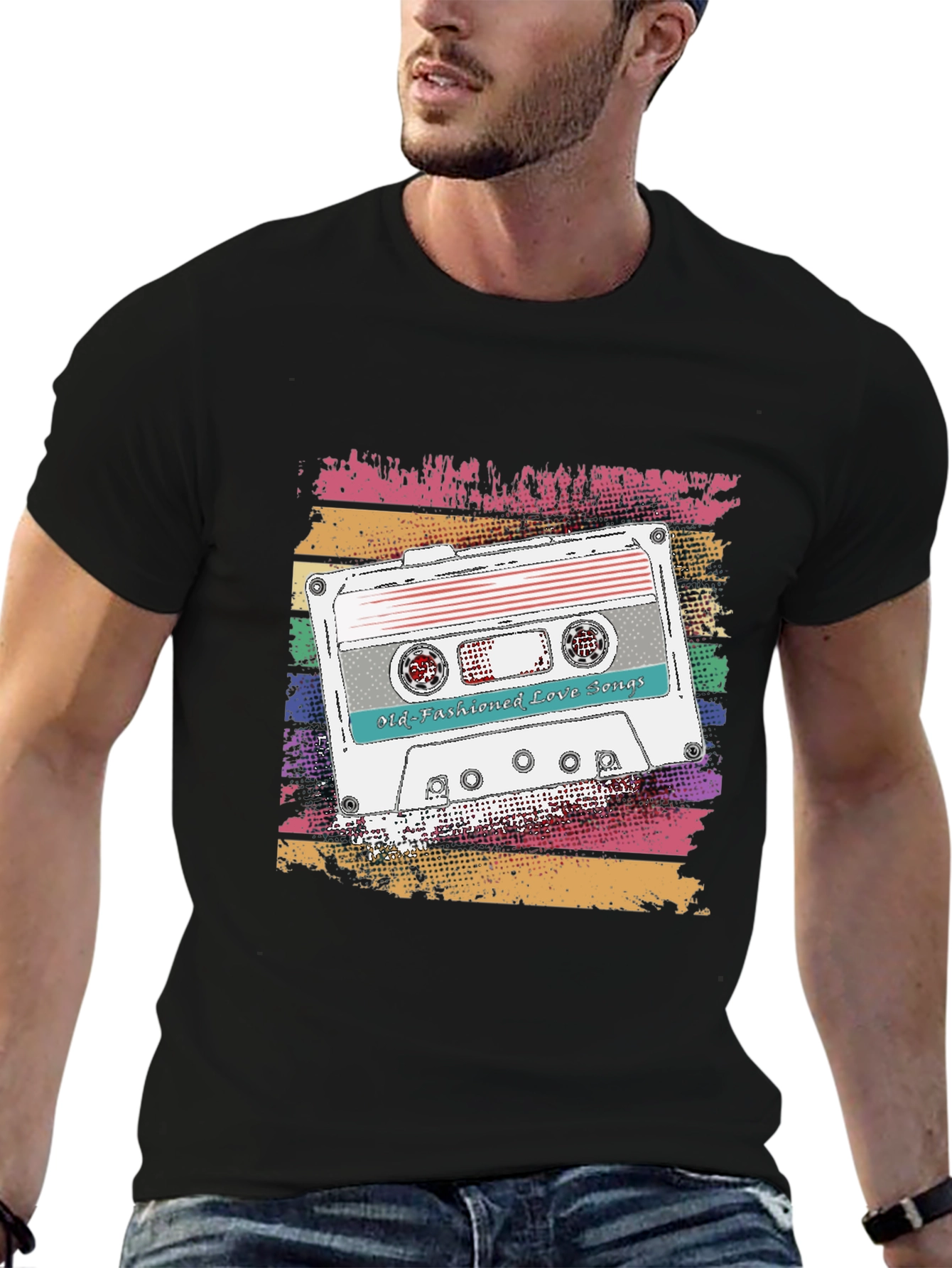 Camiseta Retro con Diseño de Cassette Old-Fashioned Love Songs