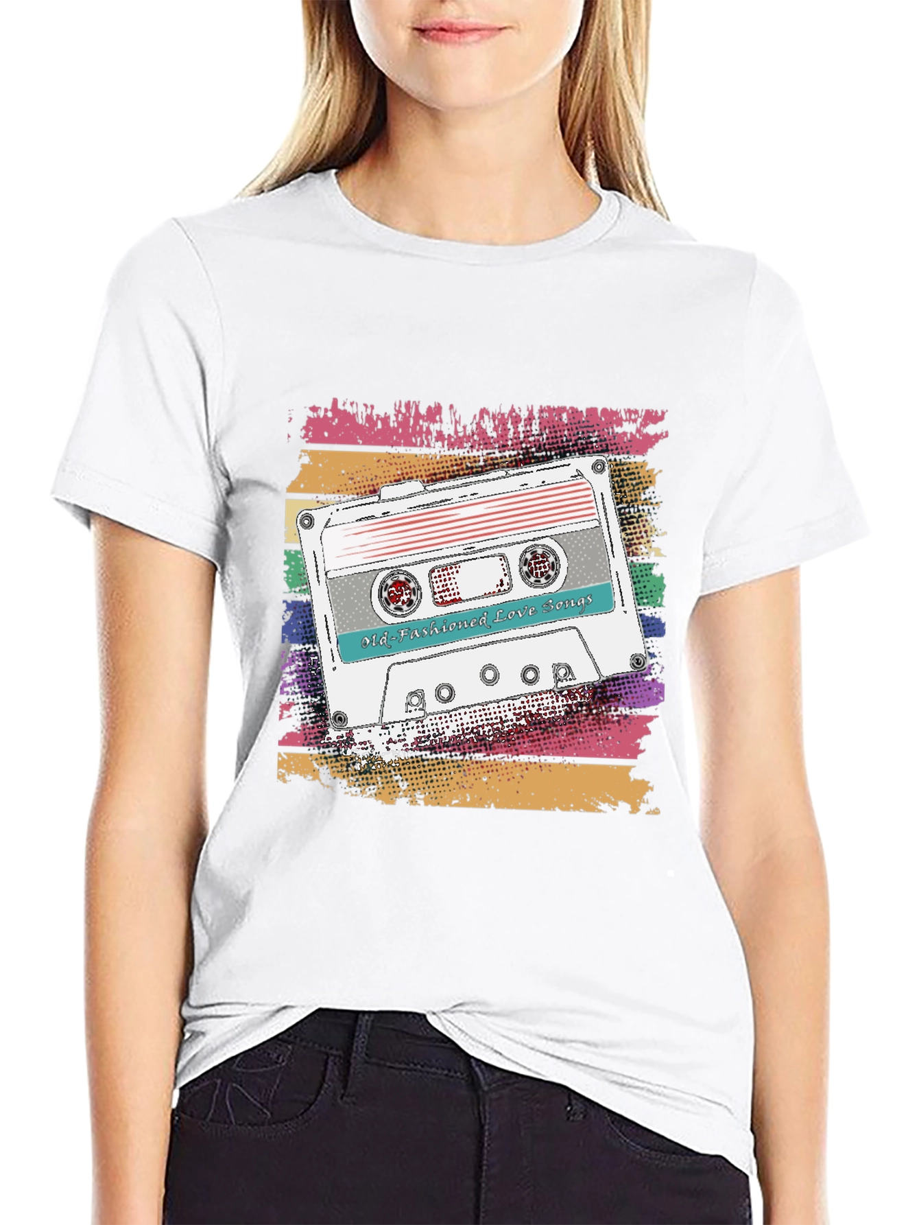 Camiseta Retro con Diseño de Cassette Old-Fashioned Love Songs