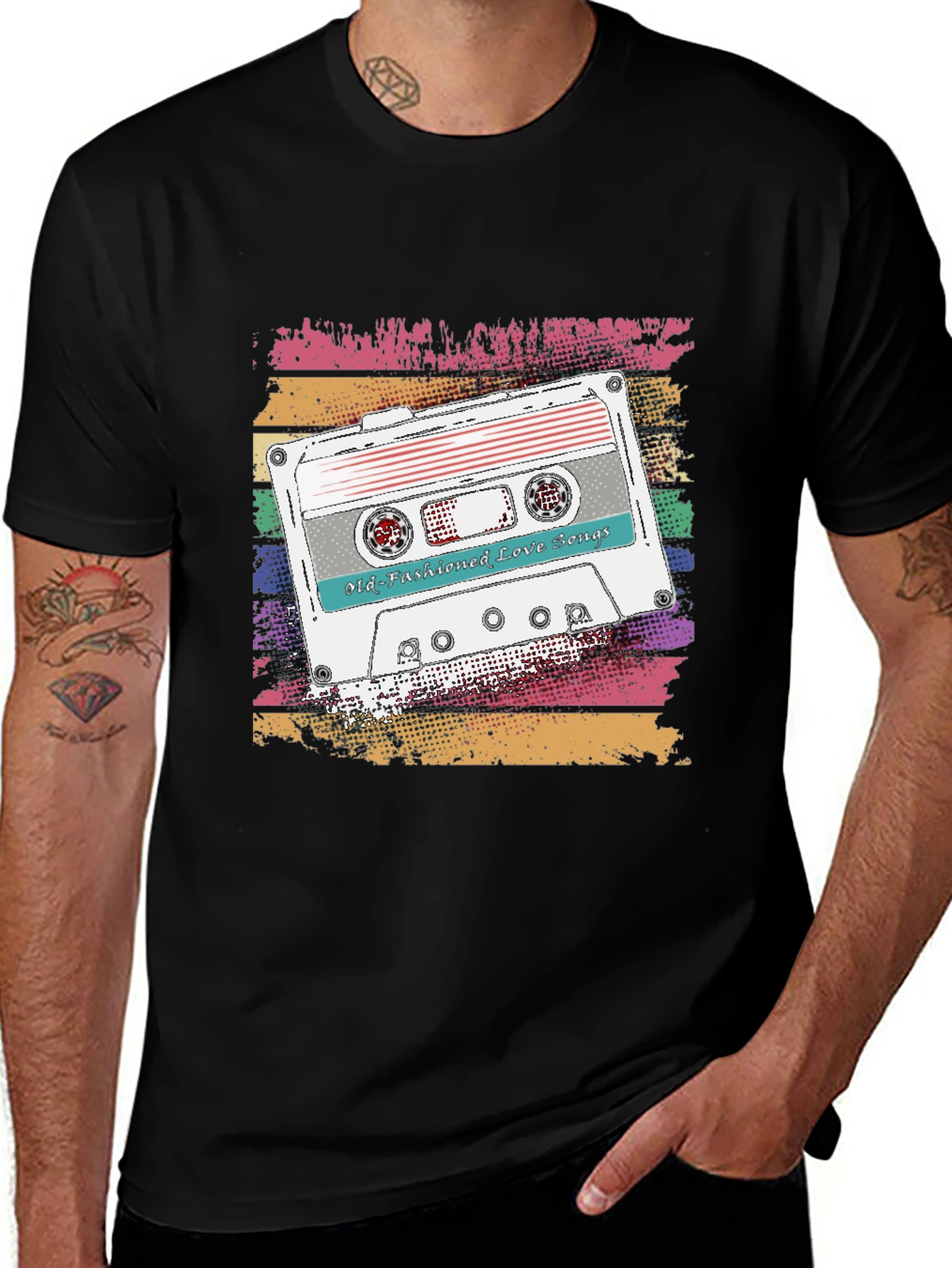 Camiseta Retro con Diseño de Cassette Old-Fashioned Love Songs