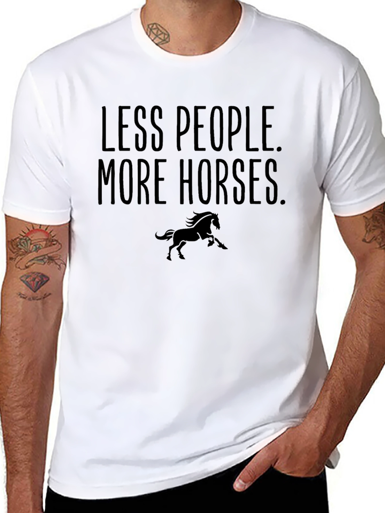 Camiseta Negra: Menos Gente Más Caballos