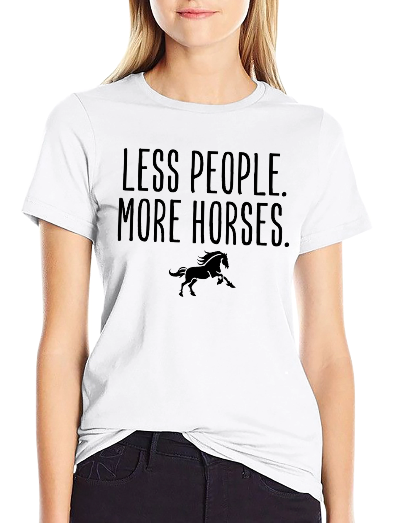 Camiseta Negra: Menos Gente Más Caballos