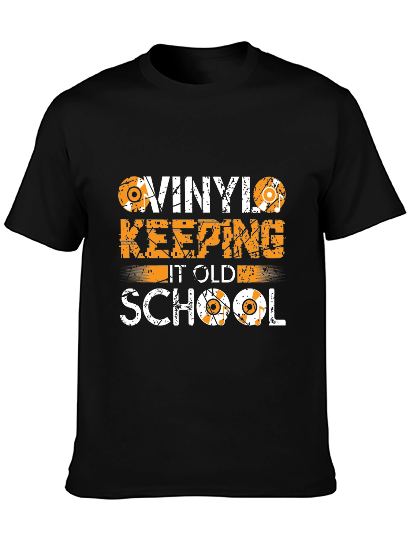 Camiseta Negra Vinilo Old School