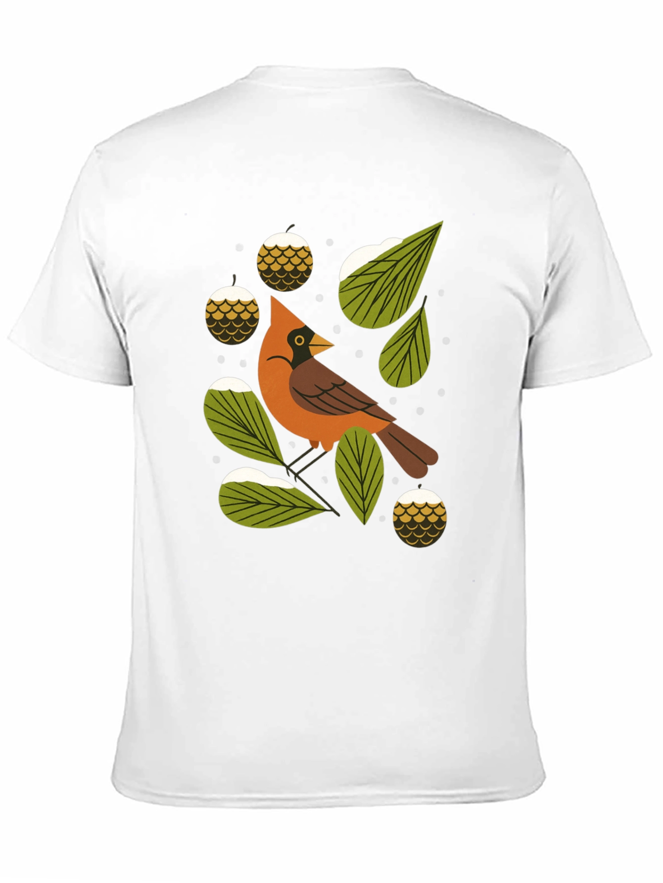Camiseta Negra con Diseño de Cardenal Invernal